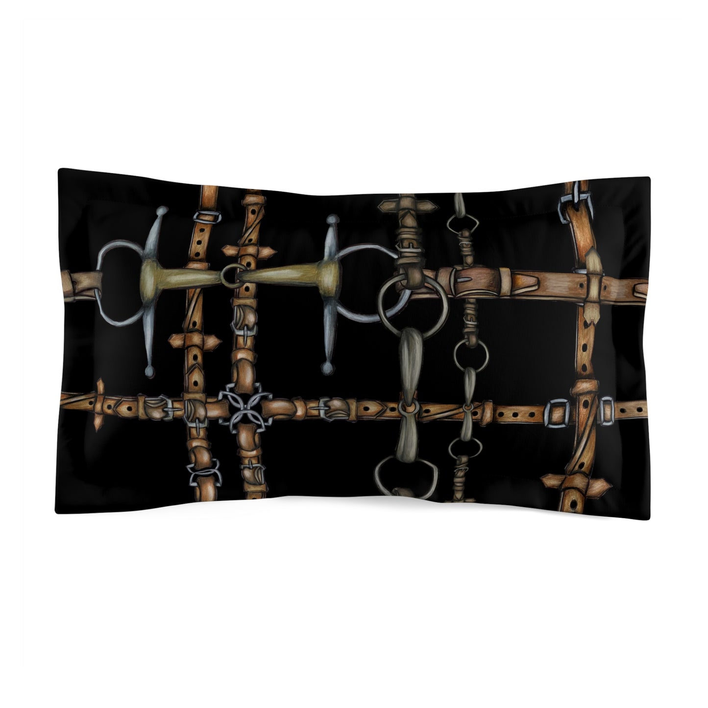 Black Chaos Bit Motif Microfiber Pillow Sham