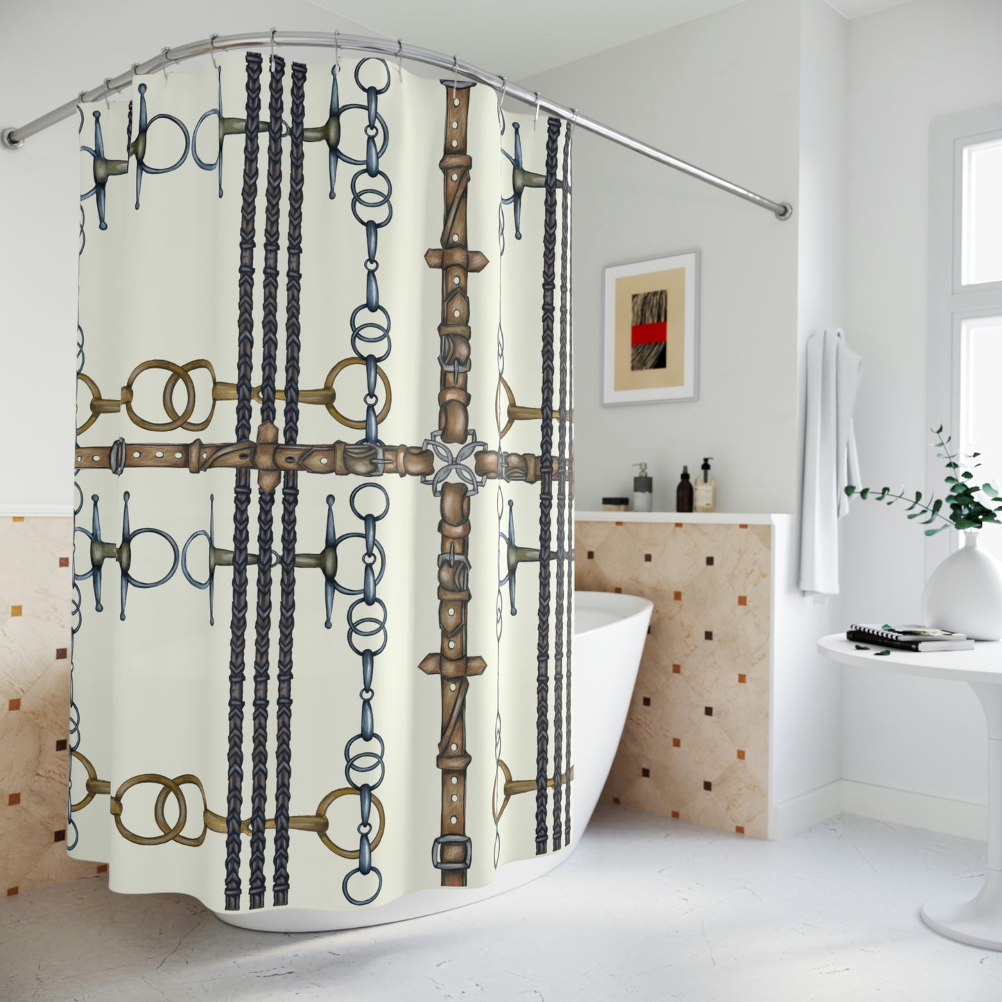 Snaffle bit Polyester Shower Curtain