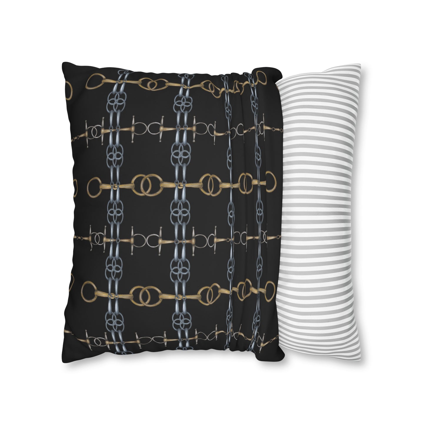 Black Bit Motif Double Sided Pillow Case