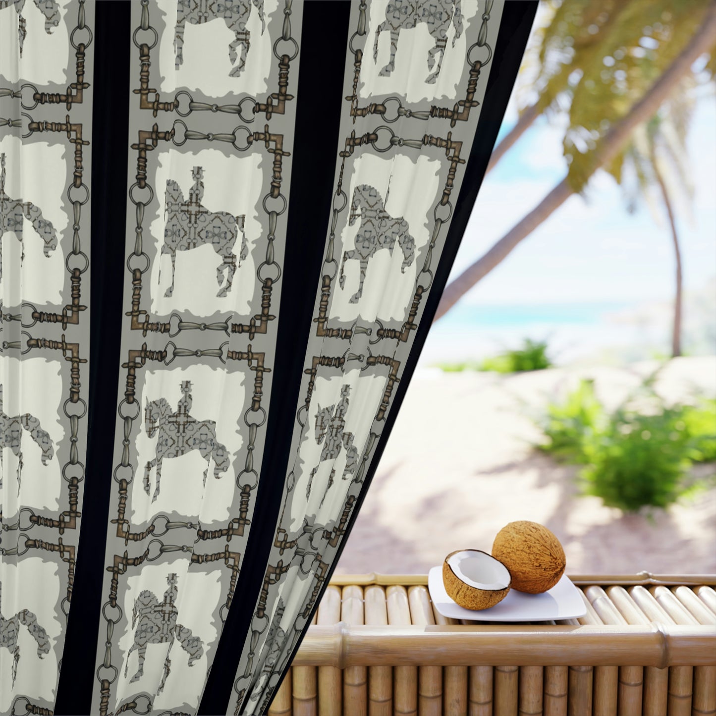 Dressage Piaffe Horse Snaffle Bit Blackout Window Curtain (1 Piece)