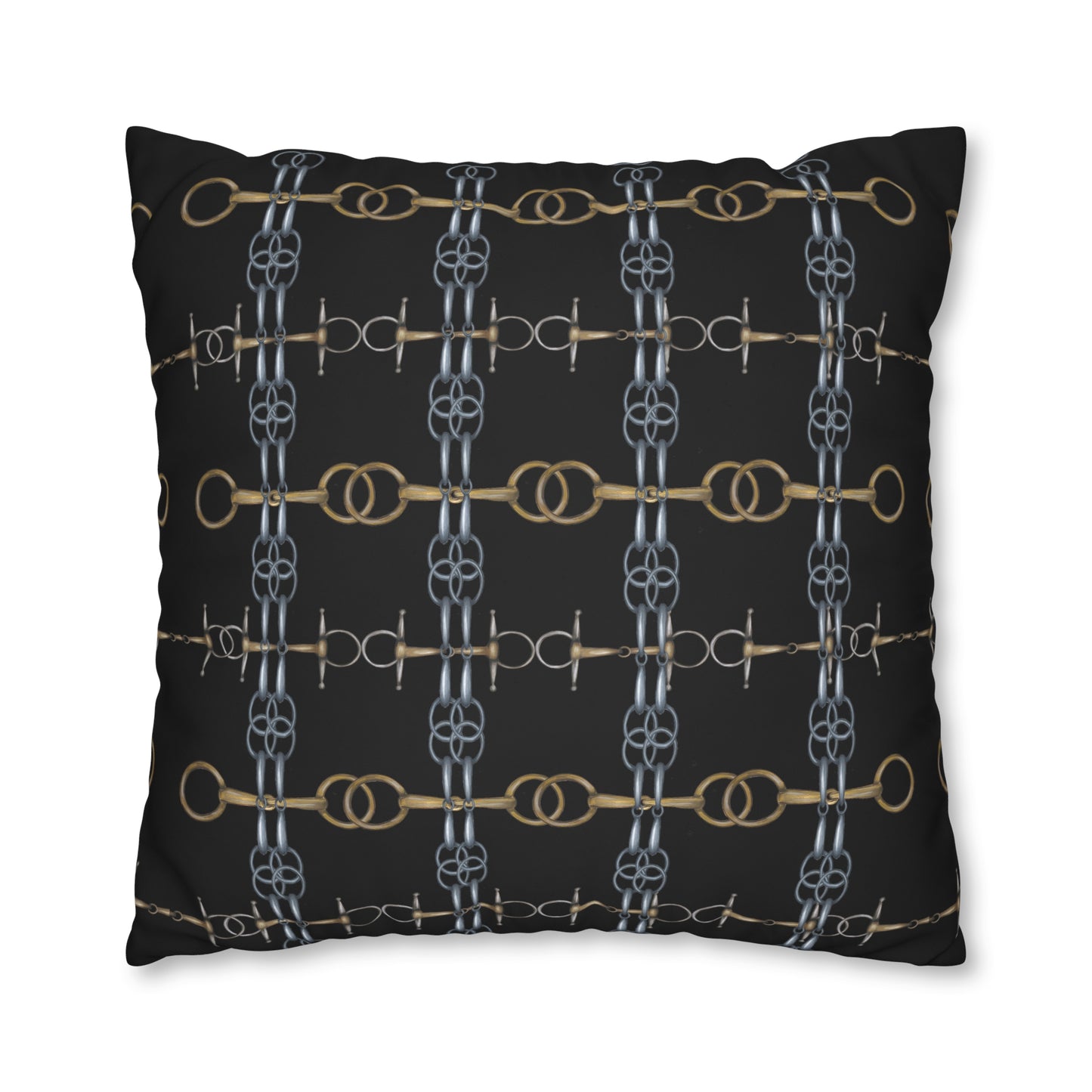 Black Bit Motif Double Sided Pillow Case