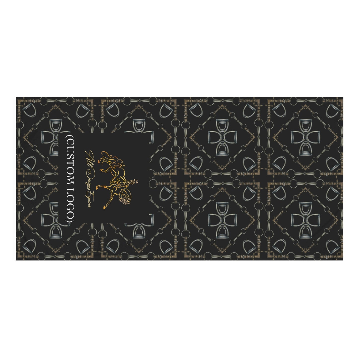 Custom Logo with Geometric Bit Pattern Luxury Bath Towel