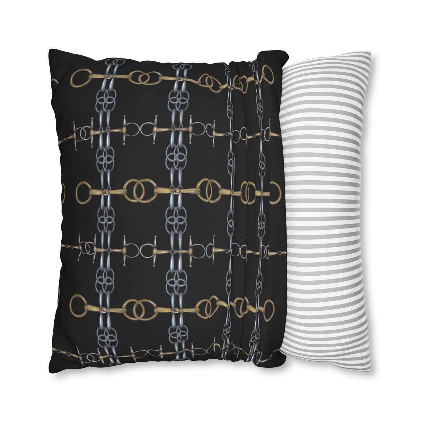 Black Bit Motif Double Sided Pillow Case