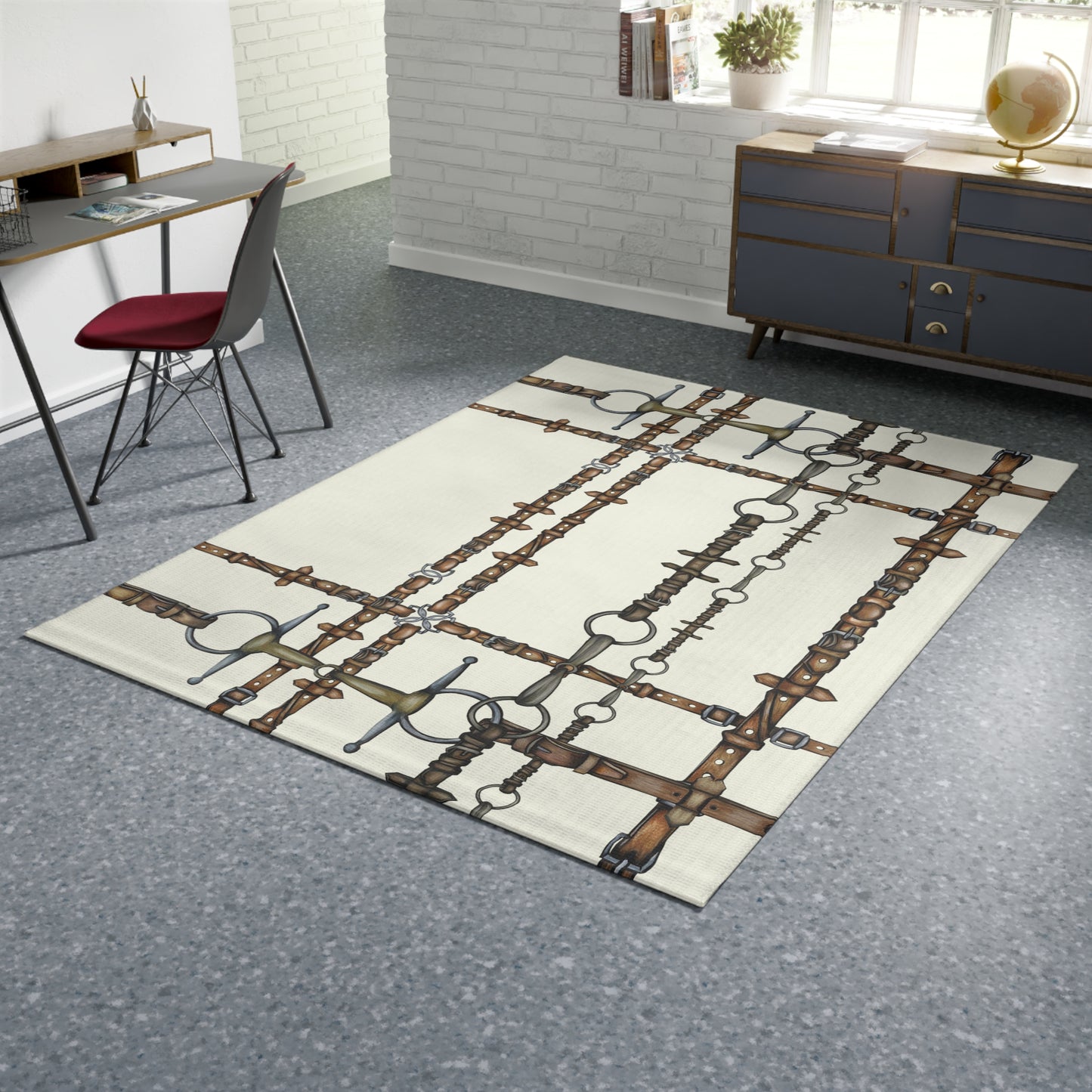 Ivory Chaos Equestrian Bit Rug 60x84