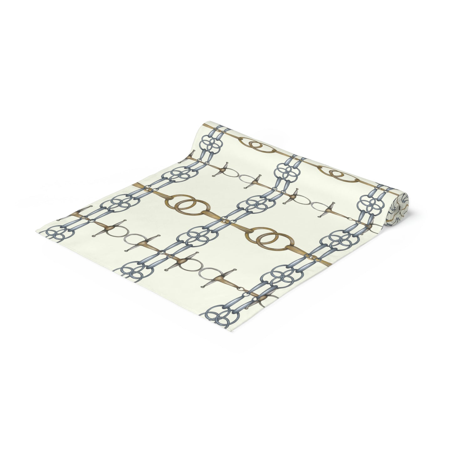 Equestrian Snaffle Bit ivory Table Runner