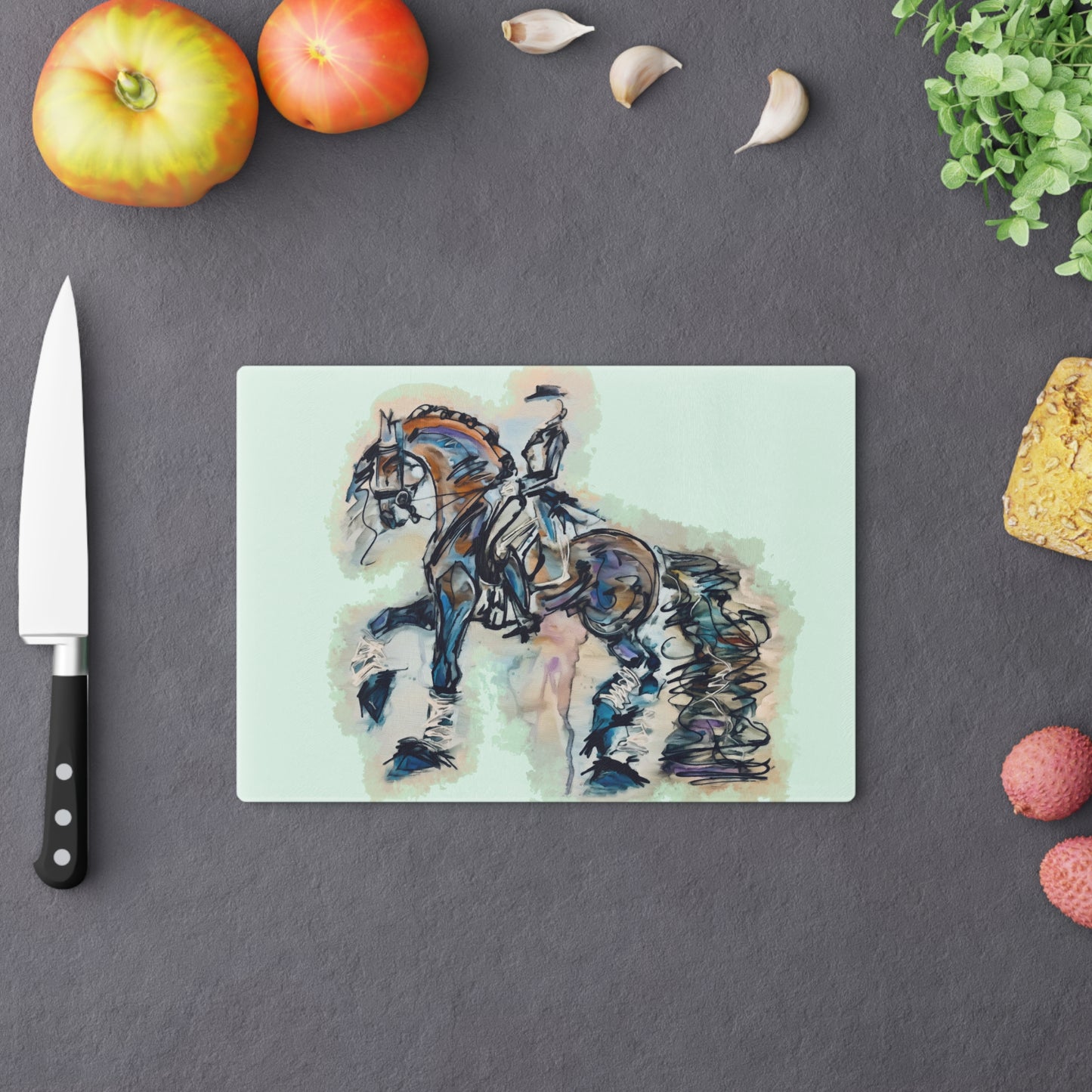 Friesian Piaffe Dressage Cutting Board