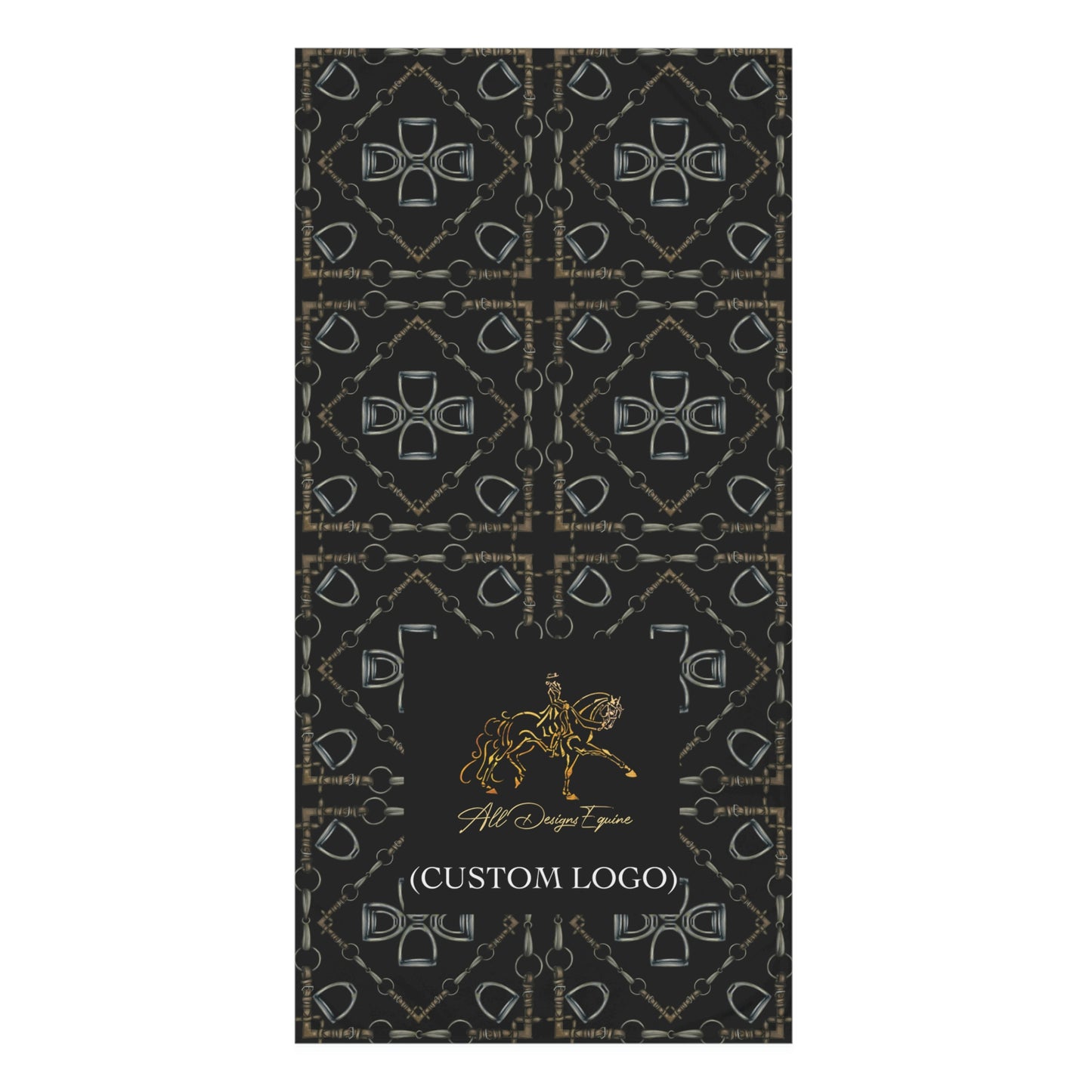 Custom Logo with Geometric Bit Pattern Luxury Bath Towel