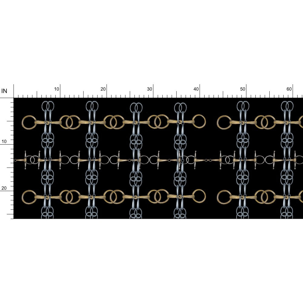 Black and Gold Bit Pattern Fabric