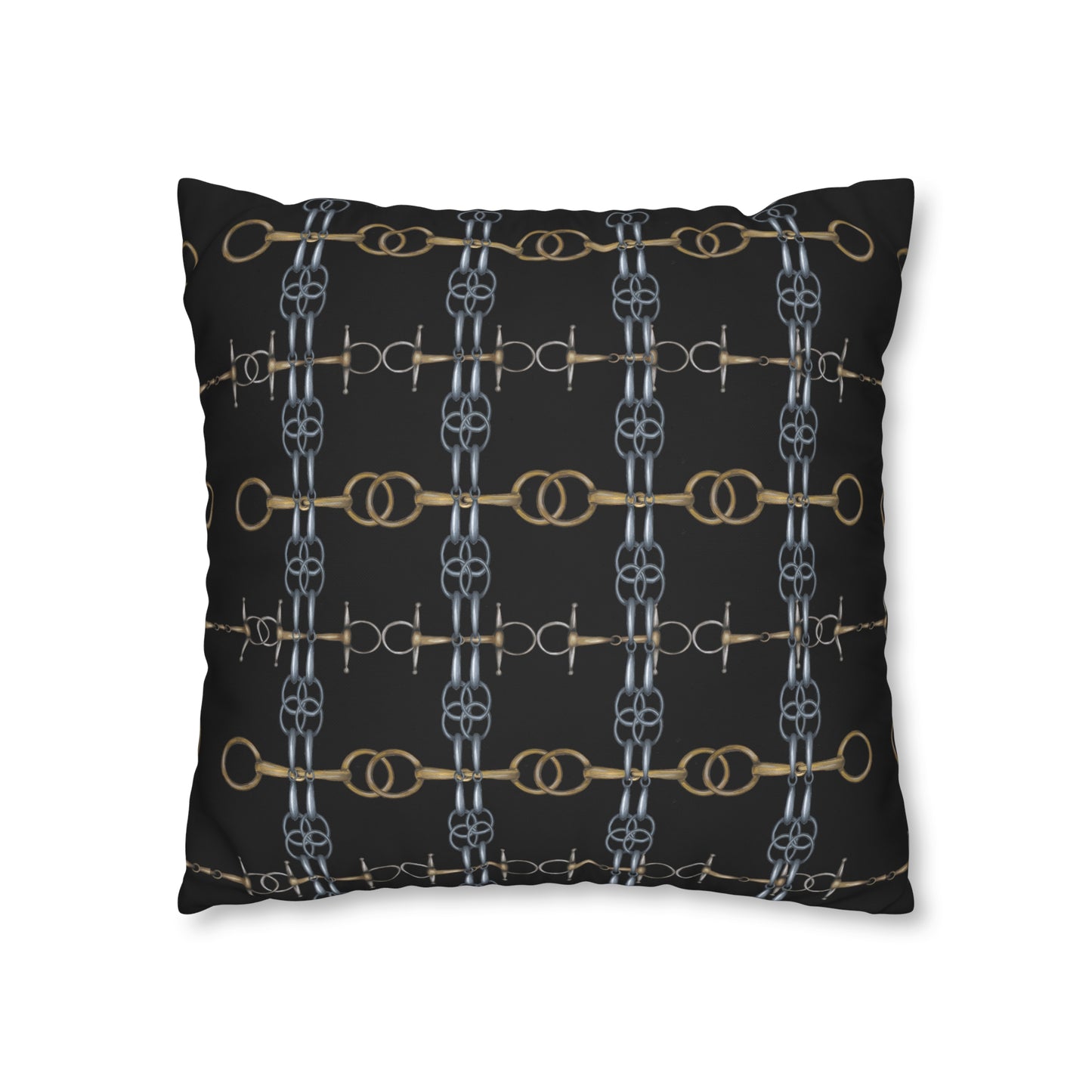 Black Bit Motif Double Sided Pillow Case