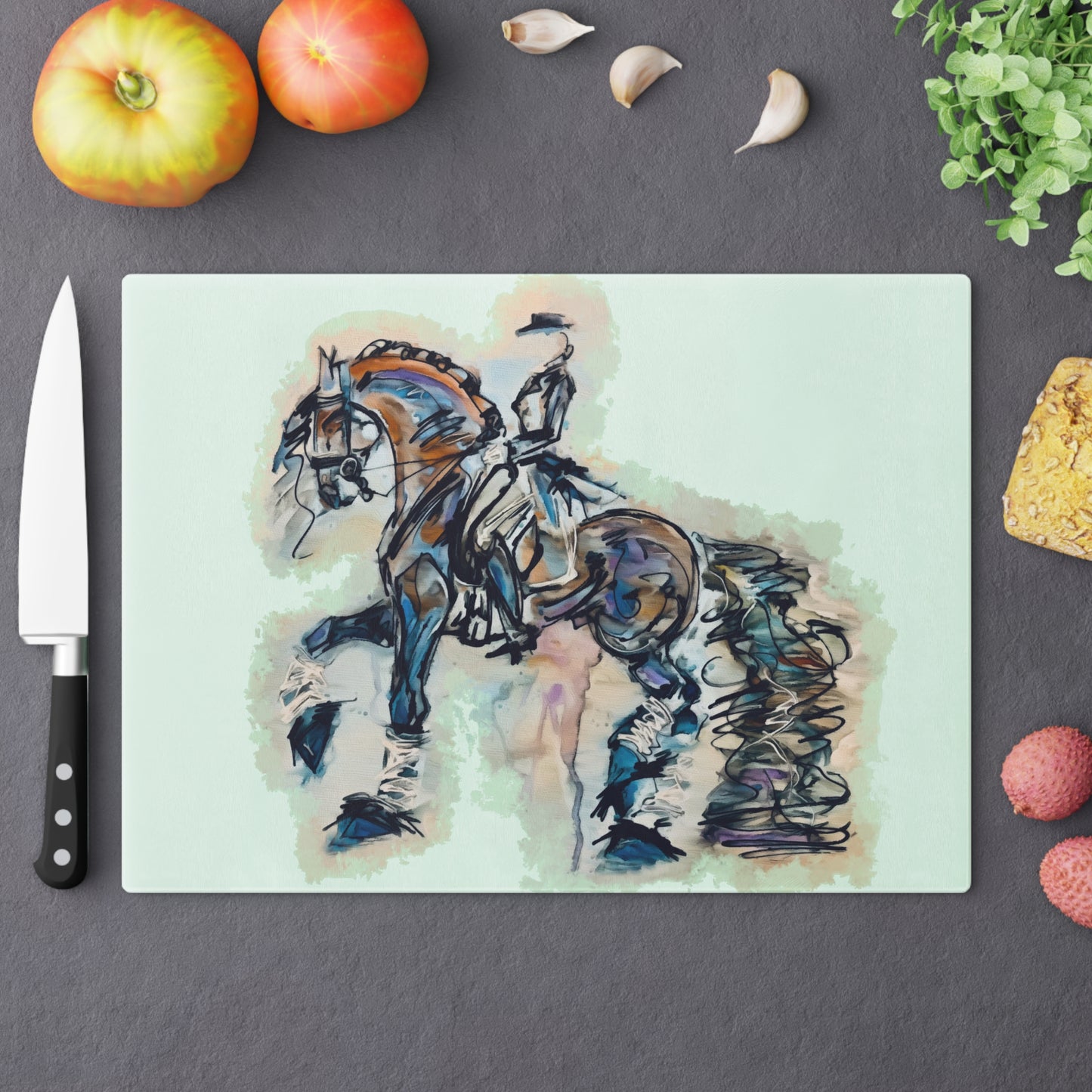 Friesian Piaffe Dressage Cutting Board