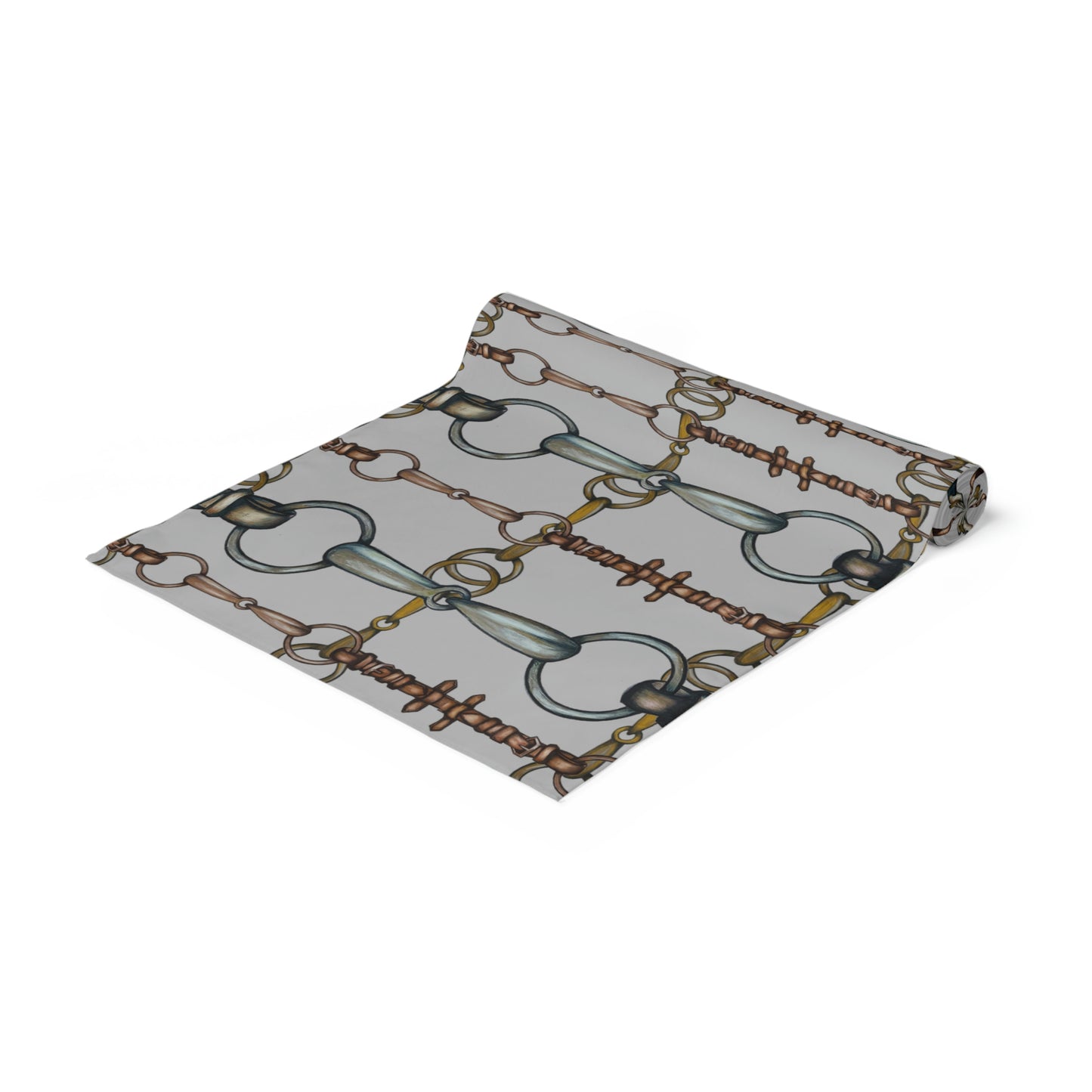 Gray snaffle Bit Table Runner