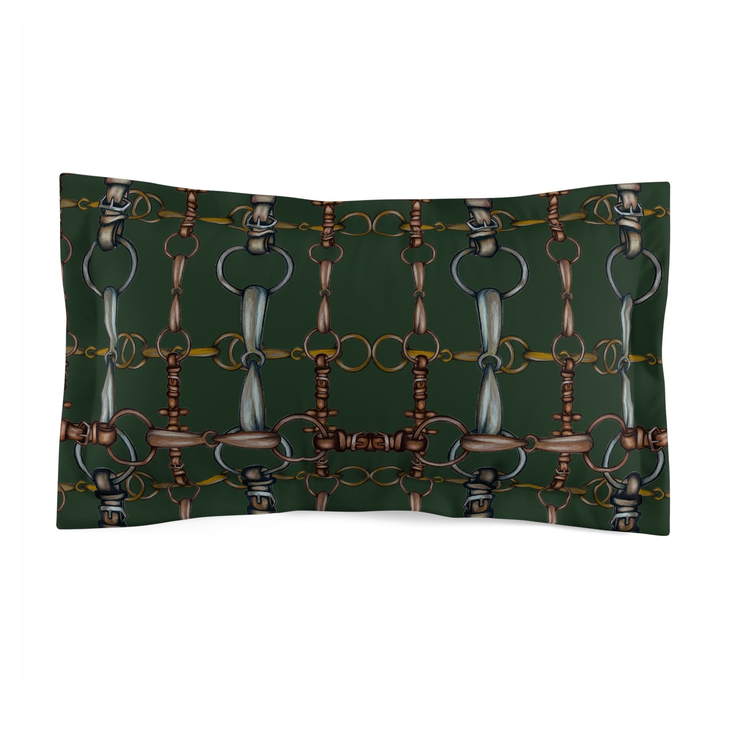 Hunter Green Bit Motif Pillow Sham