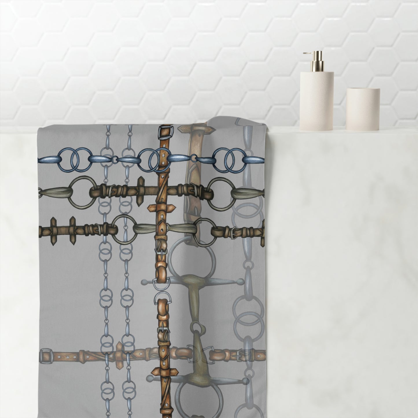 Gray Chaotic Bit Luxury Bath Towel