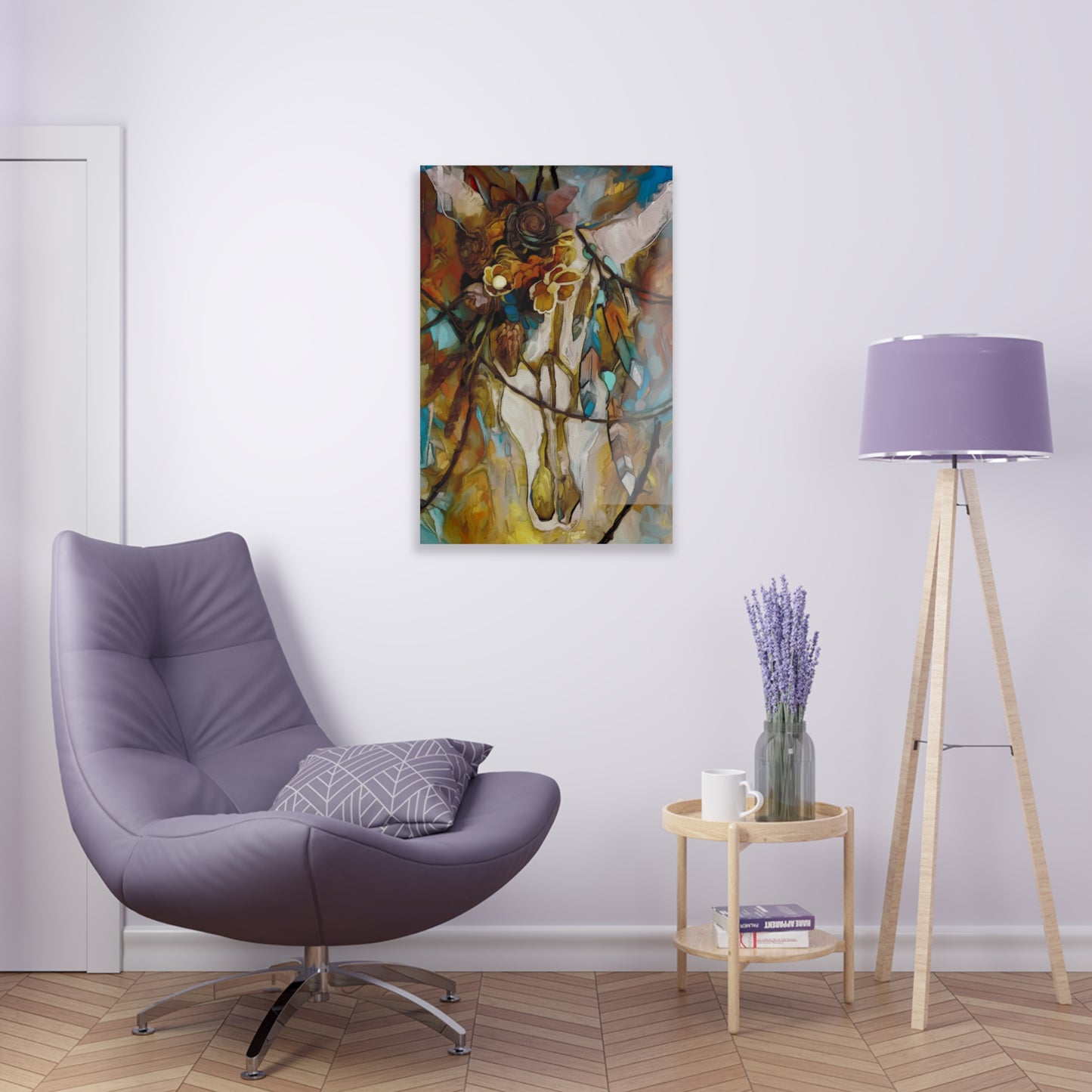 Southwestern Sugar Skull and barbed Wire Art Acrylic Print