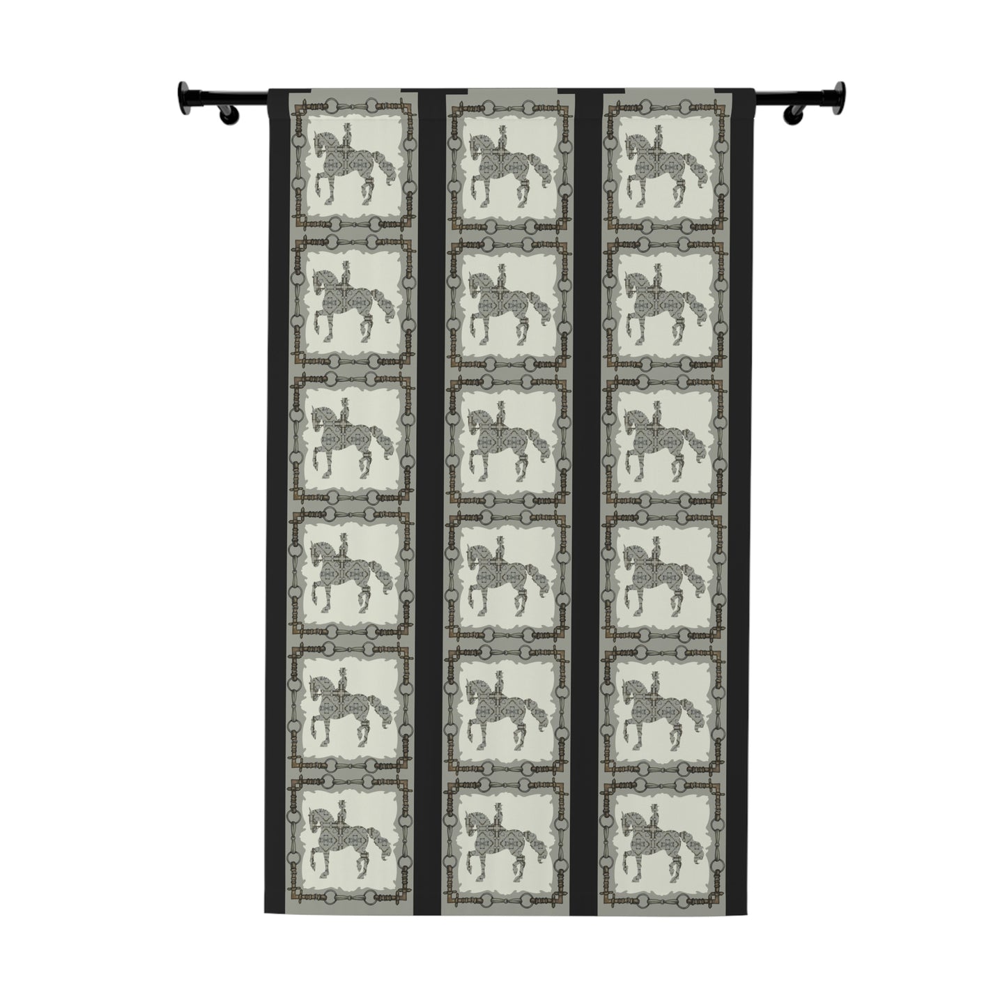 Dressage Piaffe Horse Snaffle Bit Blackout Window Curtain (1 Piece)