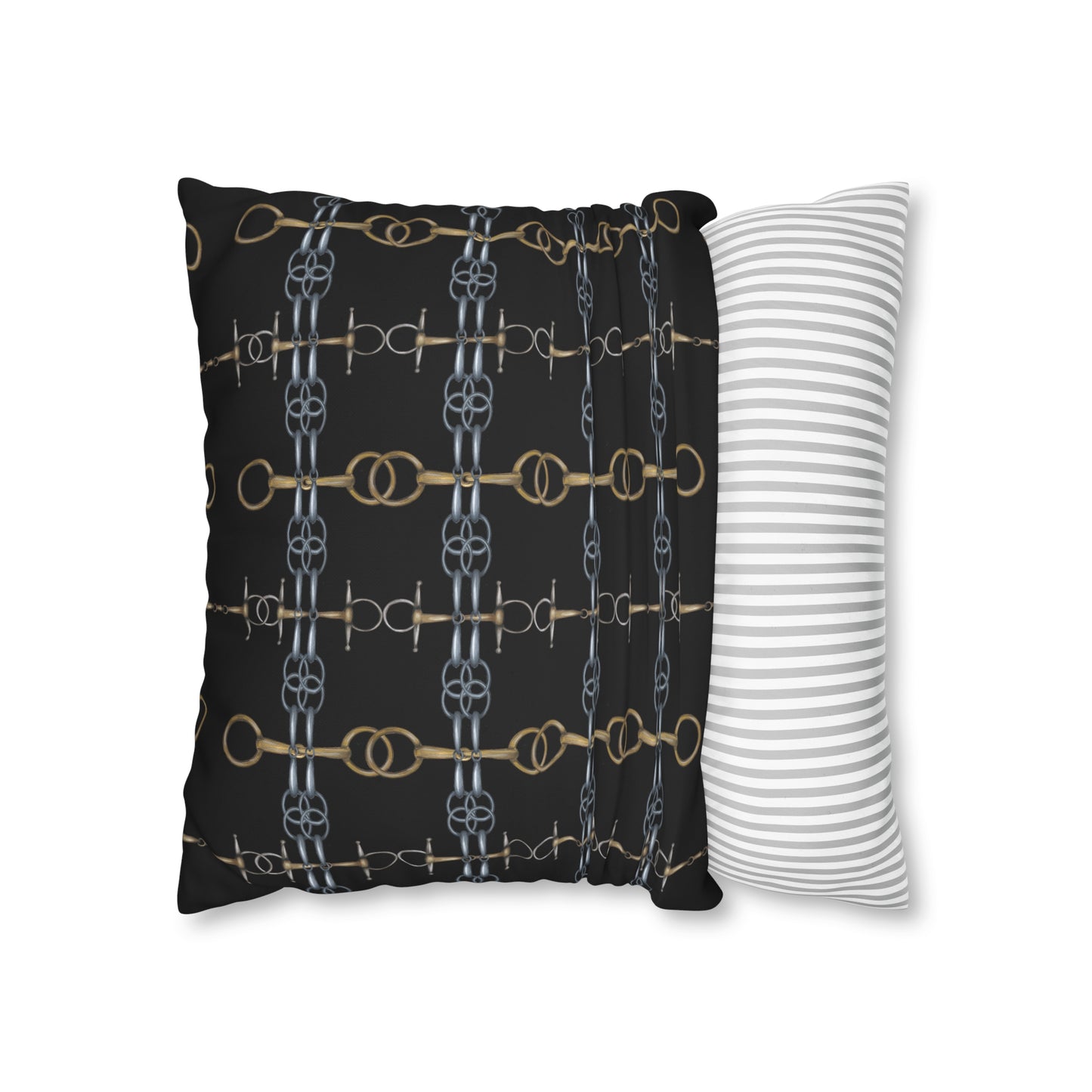 Black Bit Motif Double Sided Pillow Case