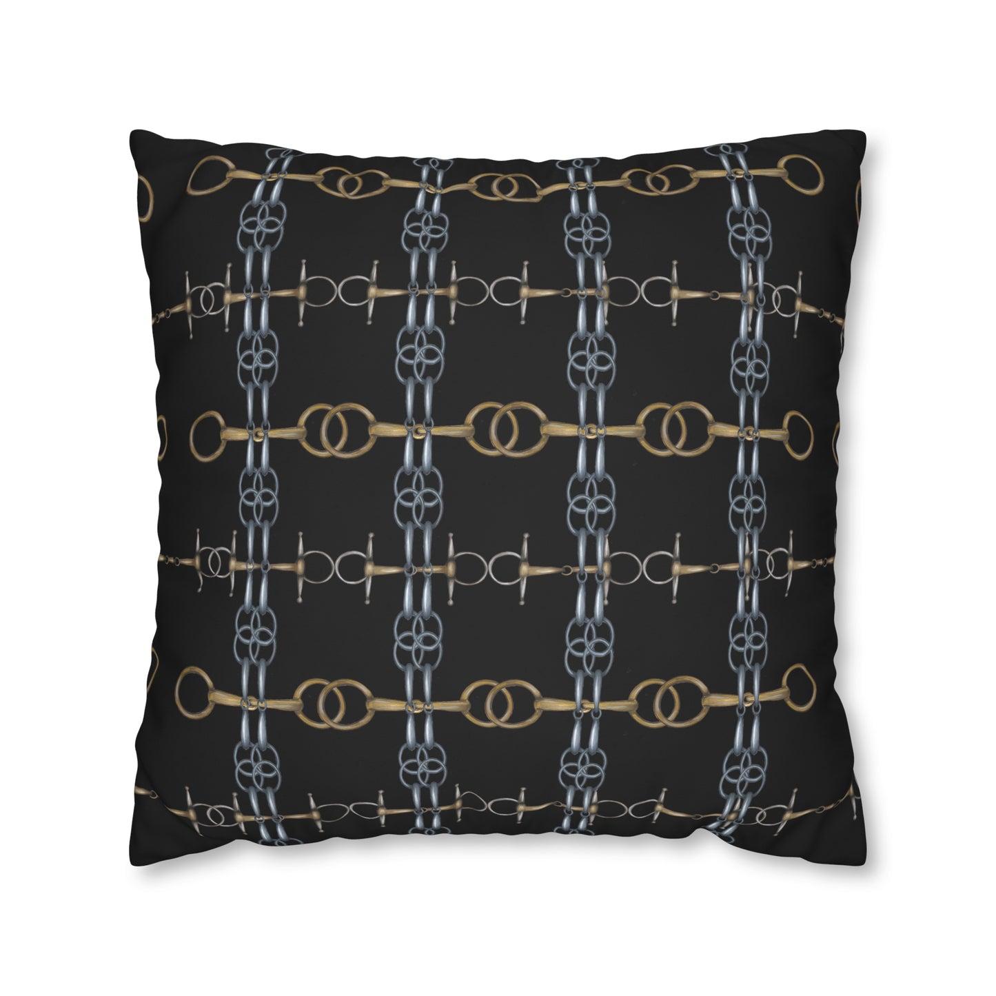 Black Bit Motif Double Sided Pillow Case