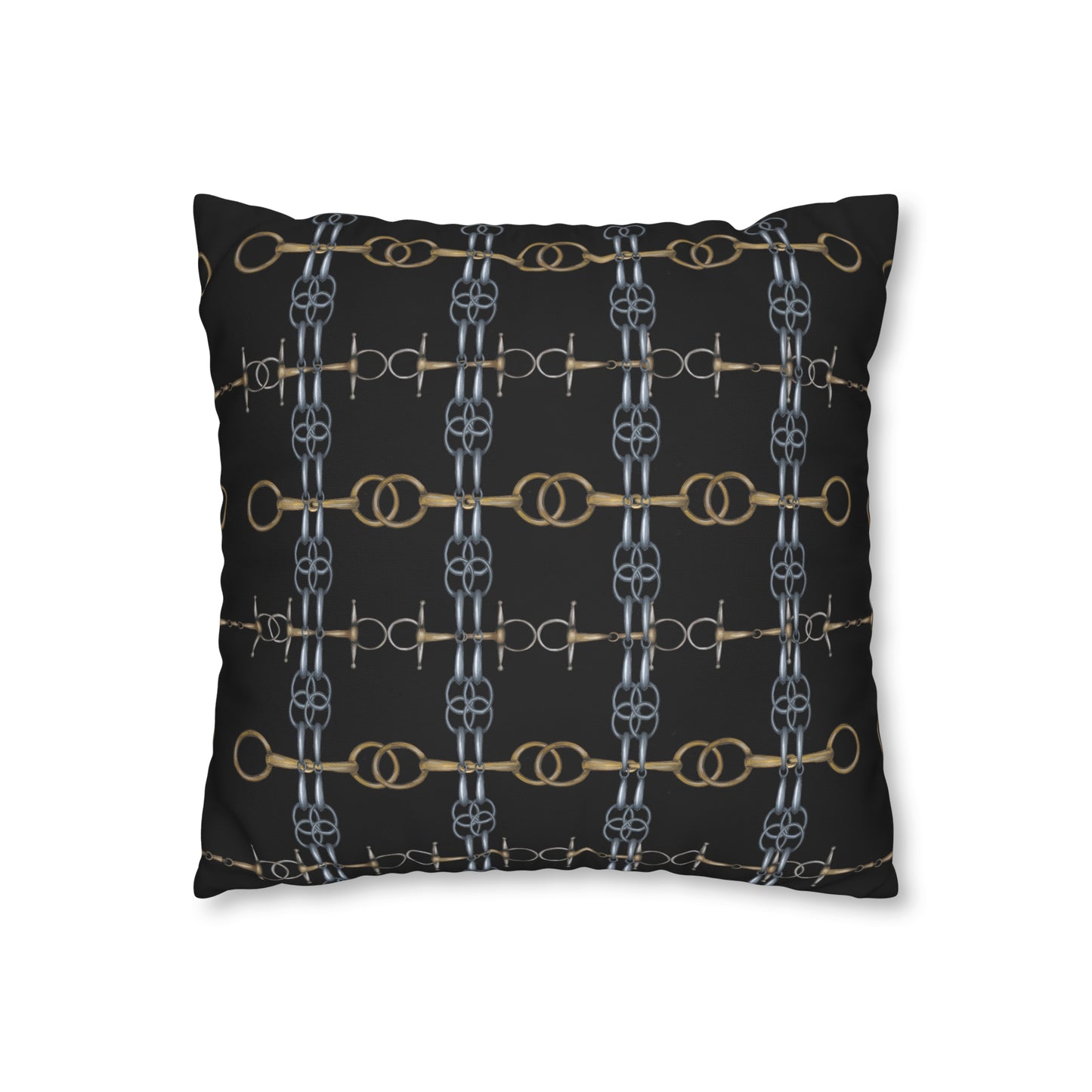 Black Bit Motif Double Sided Pillow Case