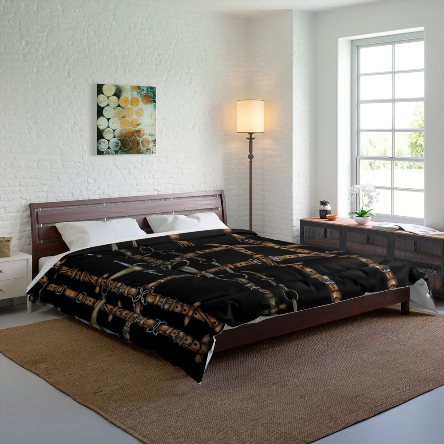 Black Chaos Bit Motif Comforter