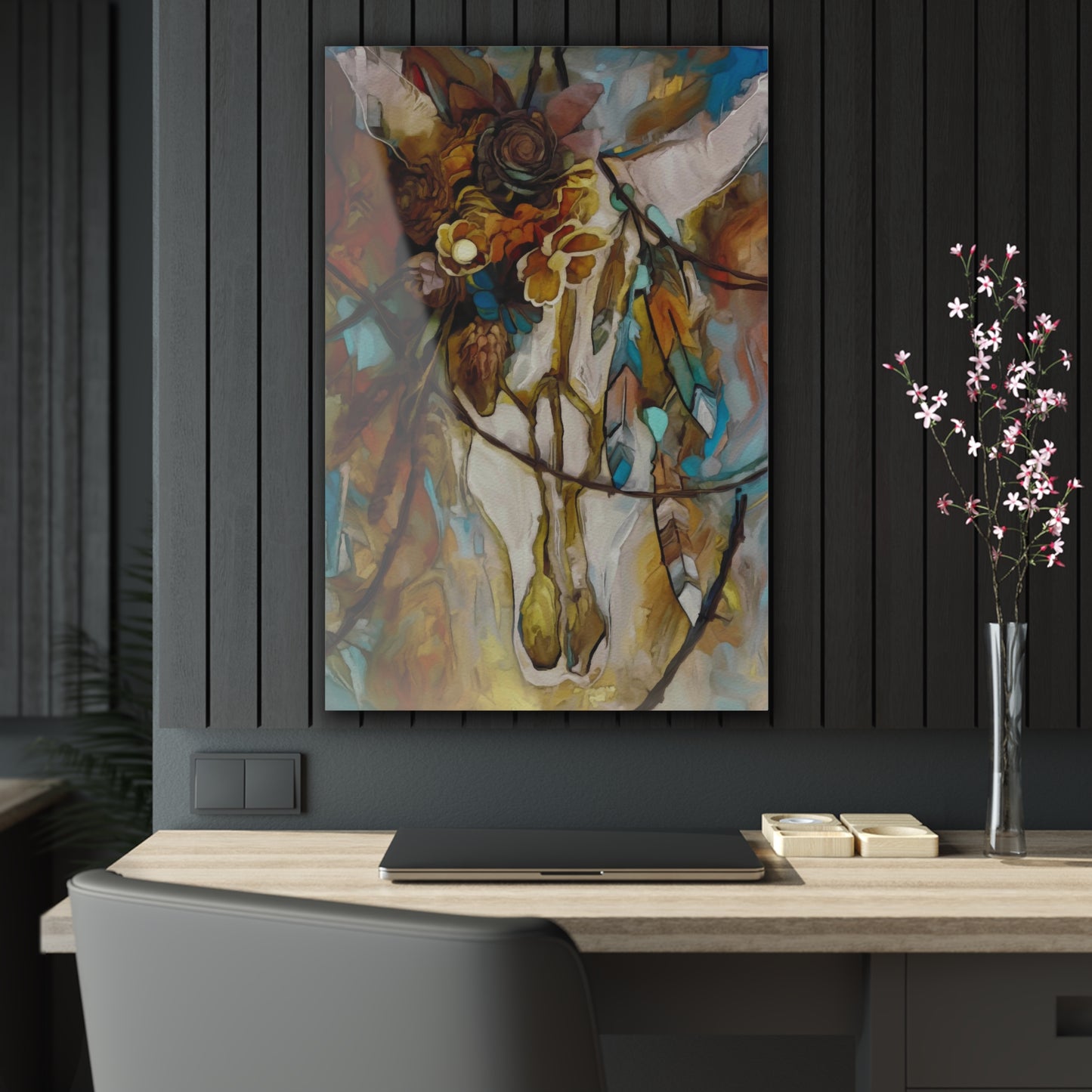 Southwestern Sugar Skull and barbed Wire Art Acrylic Print