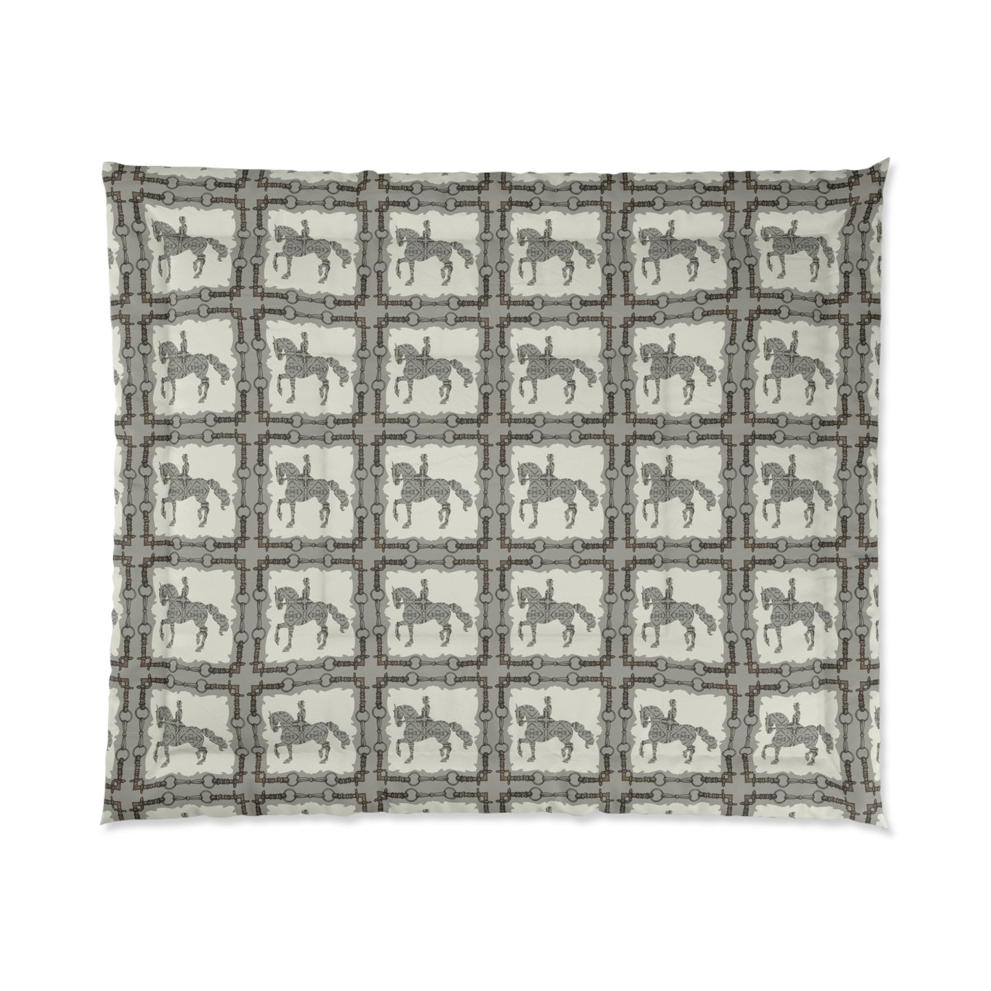 Gray and Ivory Dressage Horse Comforter