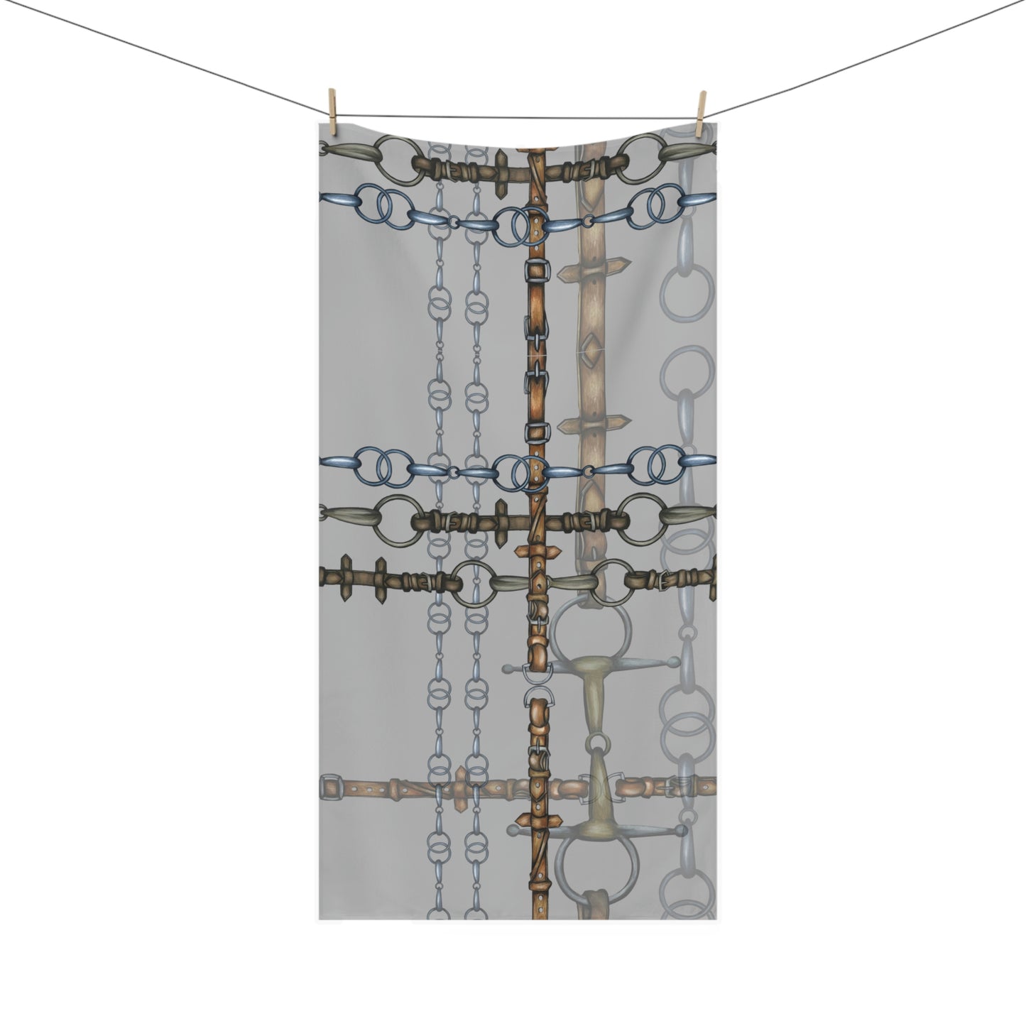 Gray Chaotic Bit Luxury Bath Towel