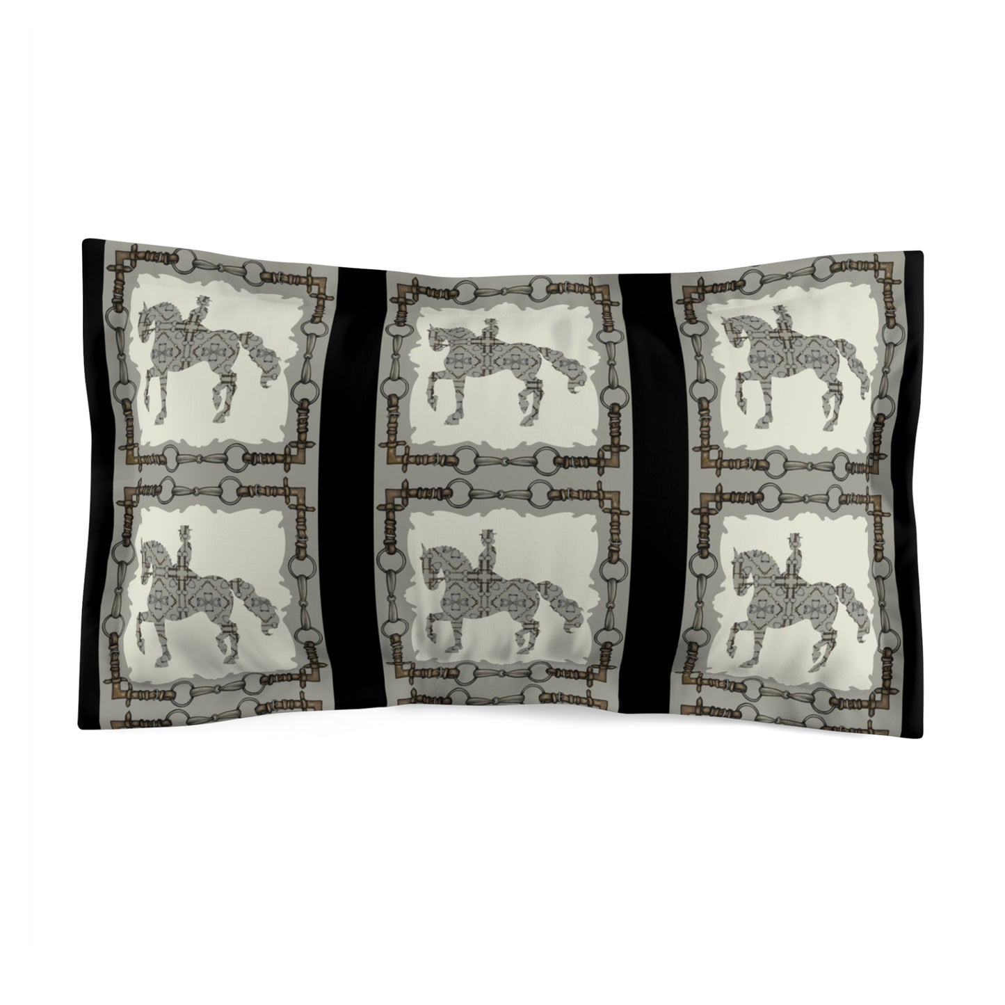 Dressage Horse Motif Microfiber Pillow Sham