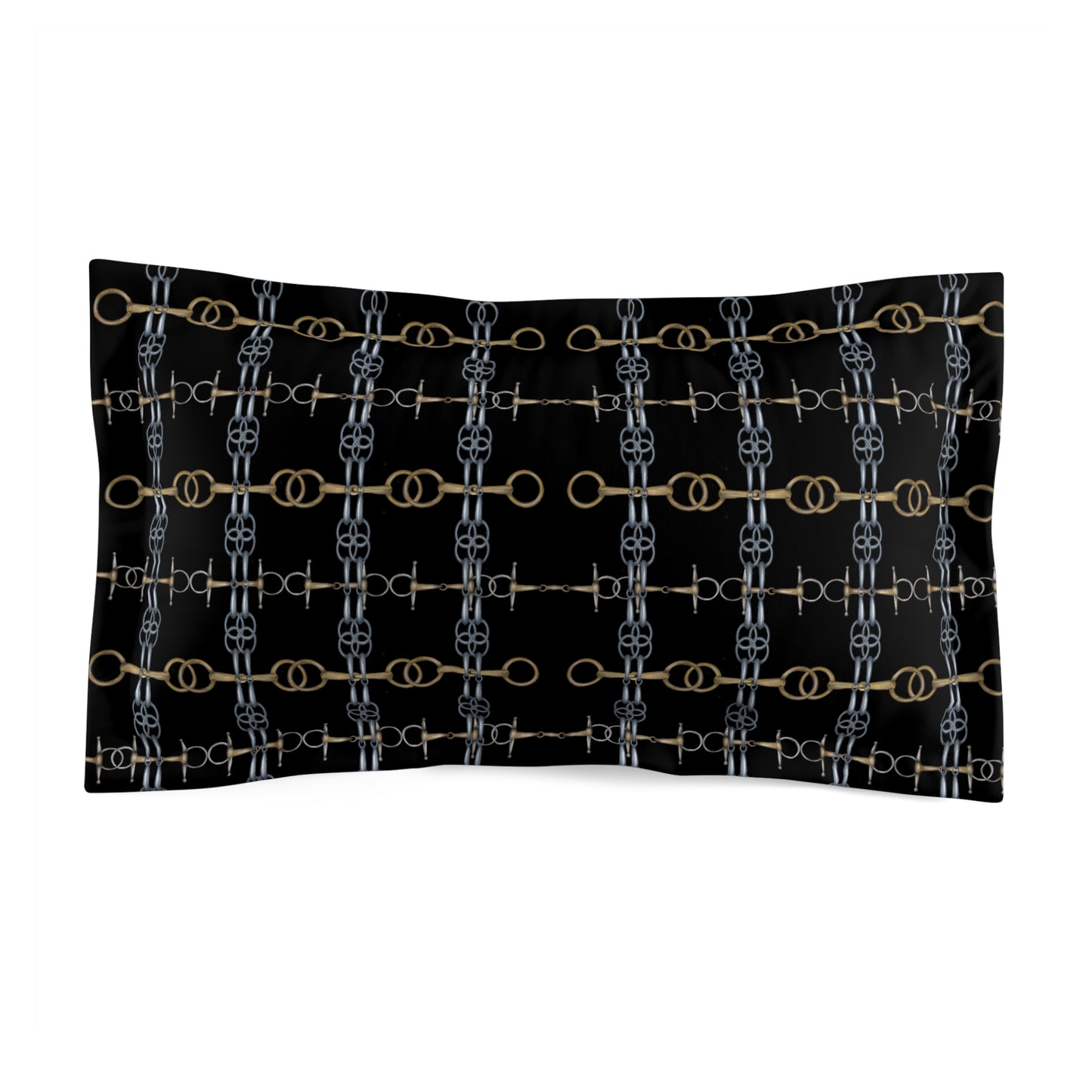 Black Bit Patterned Microfiber Pillow Sham