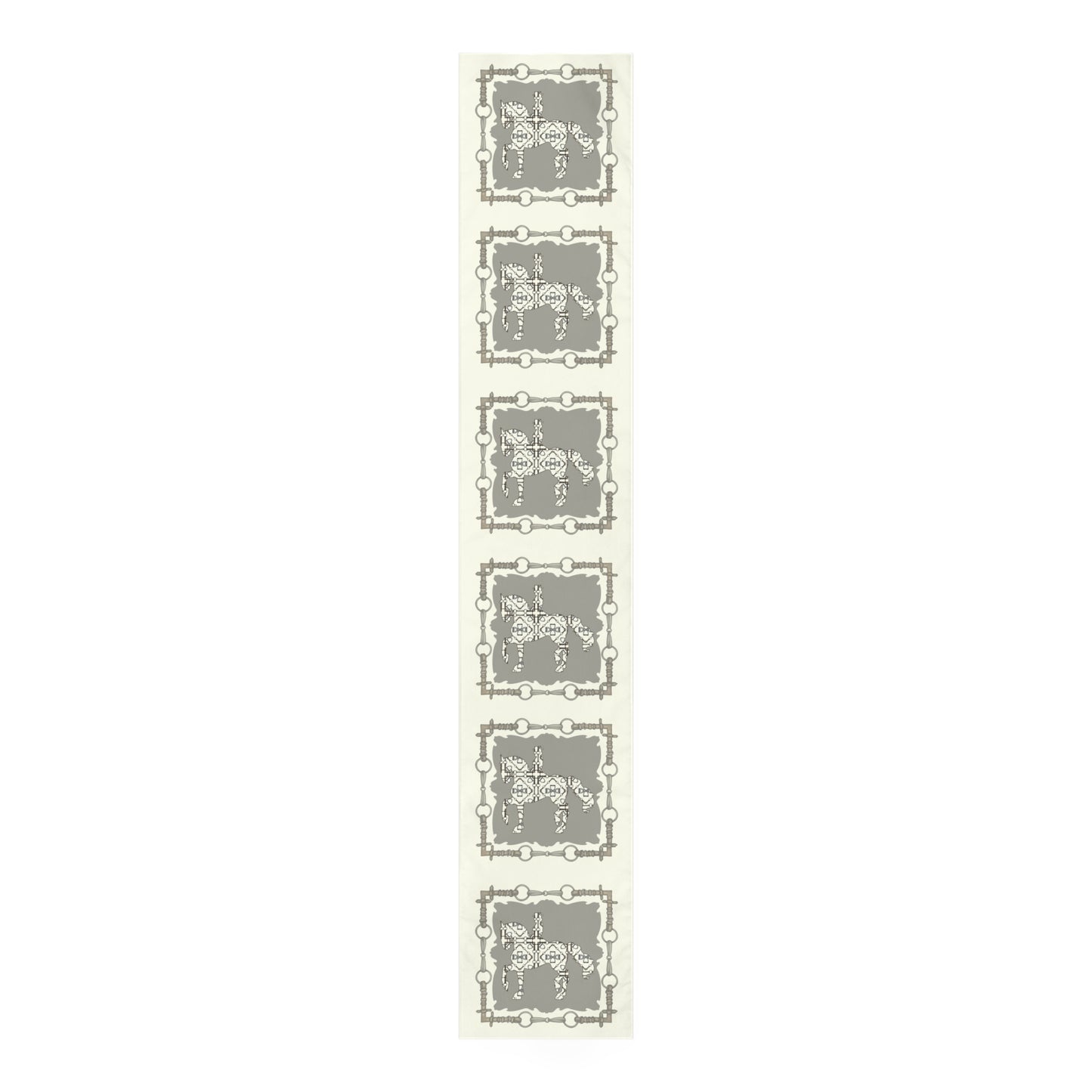 Ivory Dressage Horse Bit Motif Table Runner