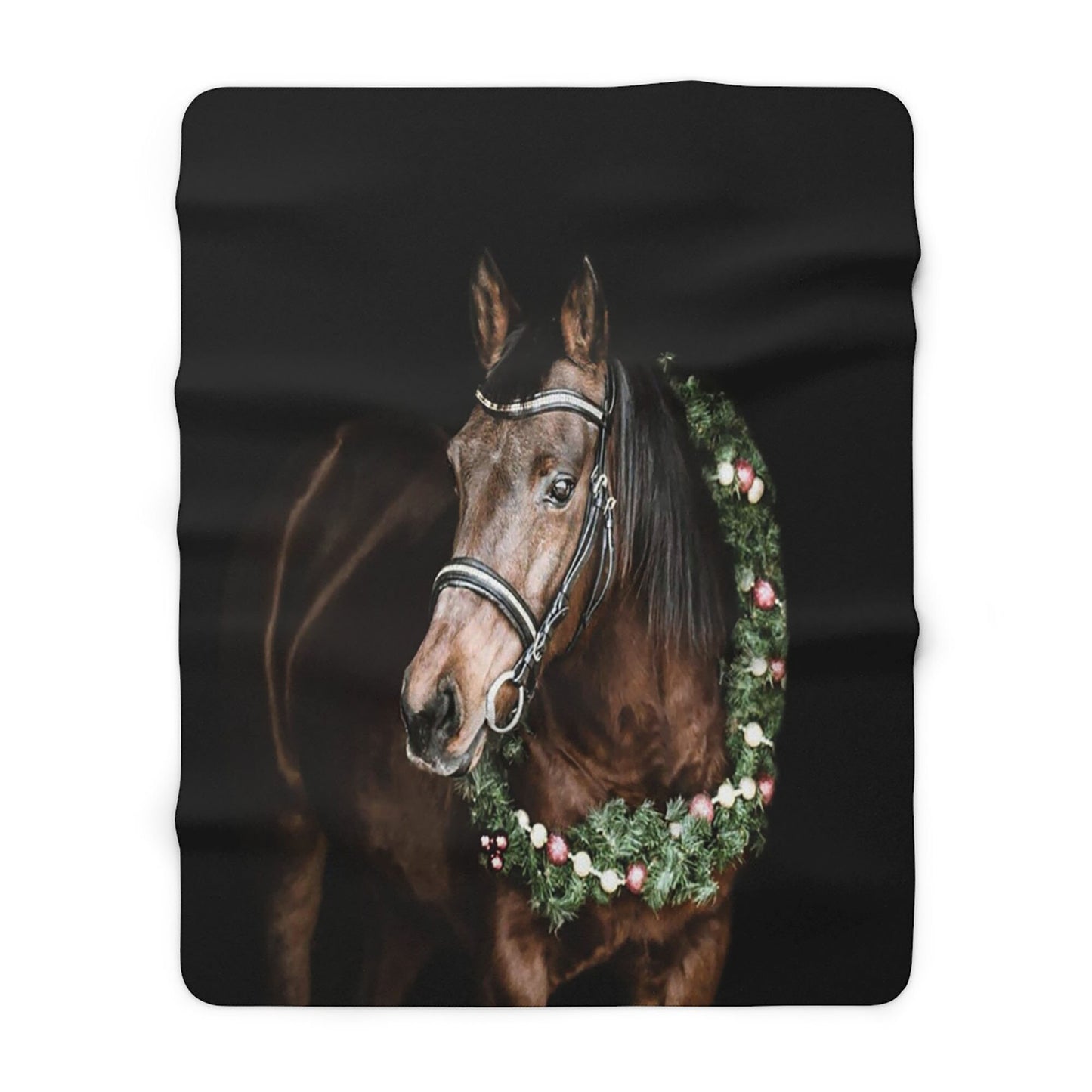 CUSTOM Your Horse/Dog/Cat/Pets Picture and Name on Sherpa Fleece Blanket - Horse Lovers Gift