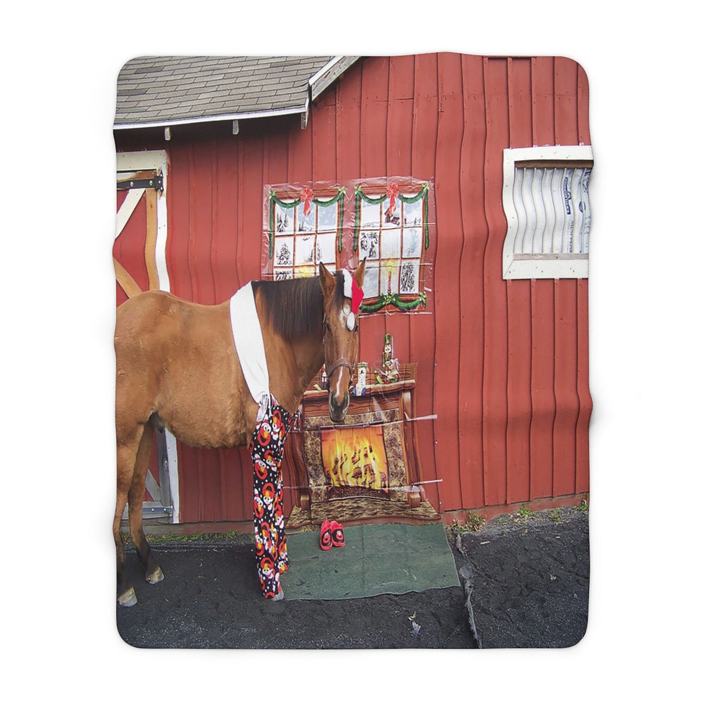 CUSTOM Your Horse/Dog/Cat/Pets Picture and Name on Sherpa Fleece Blanket - Horse Lovers Gift