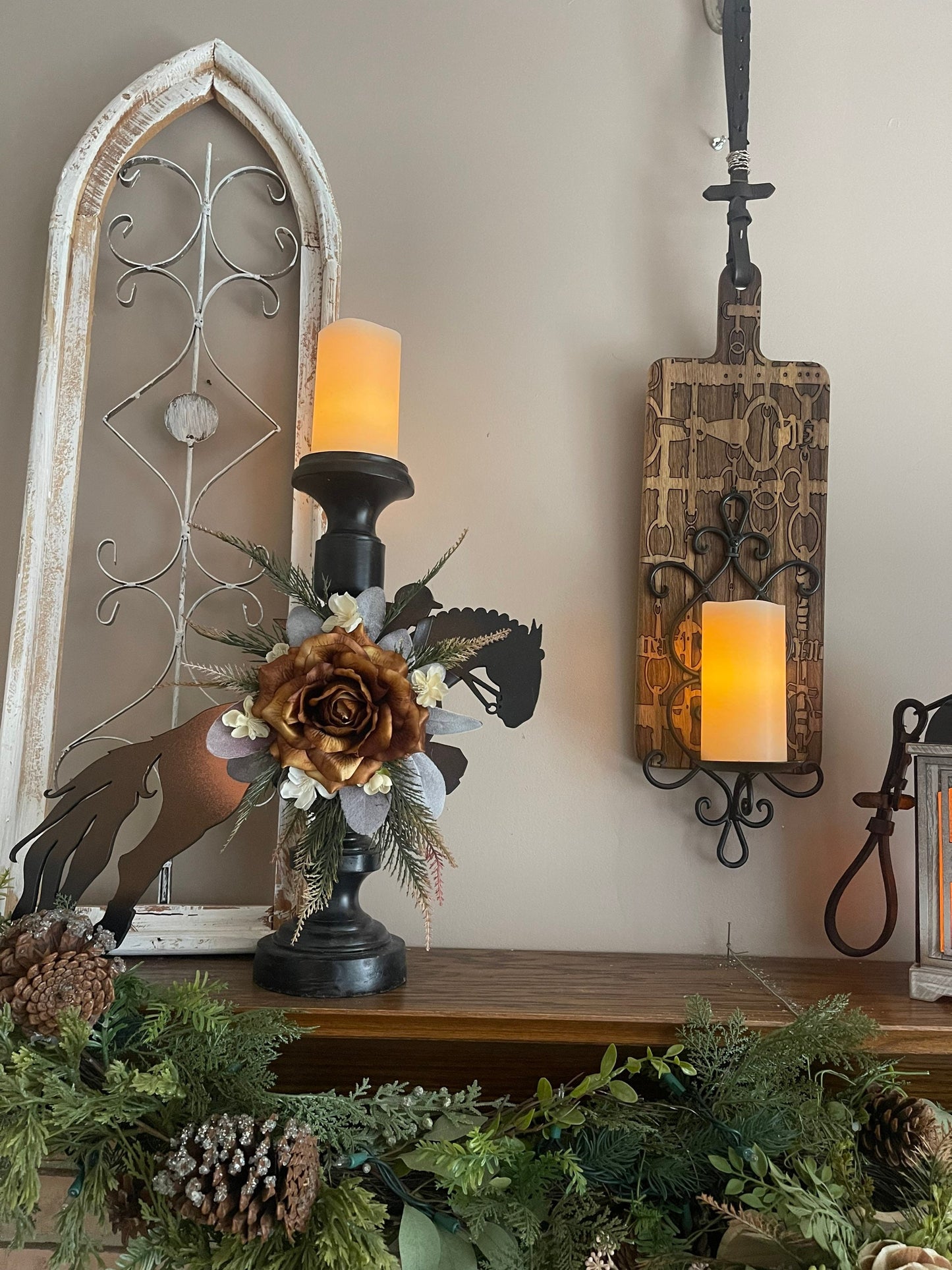 Equestrian Jumping Horse Candlestick Ornament