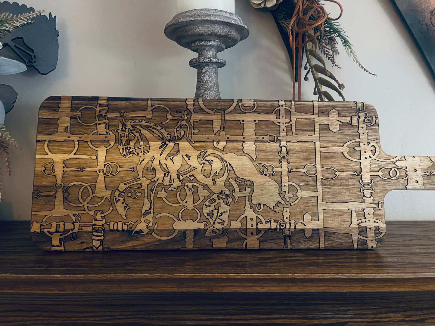 Large Dressage Horse Engraved Charcuterie Board