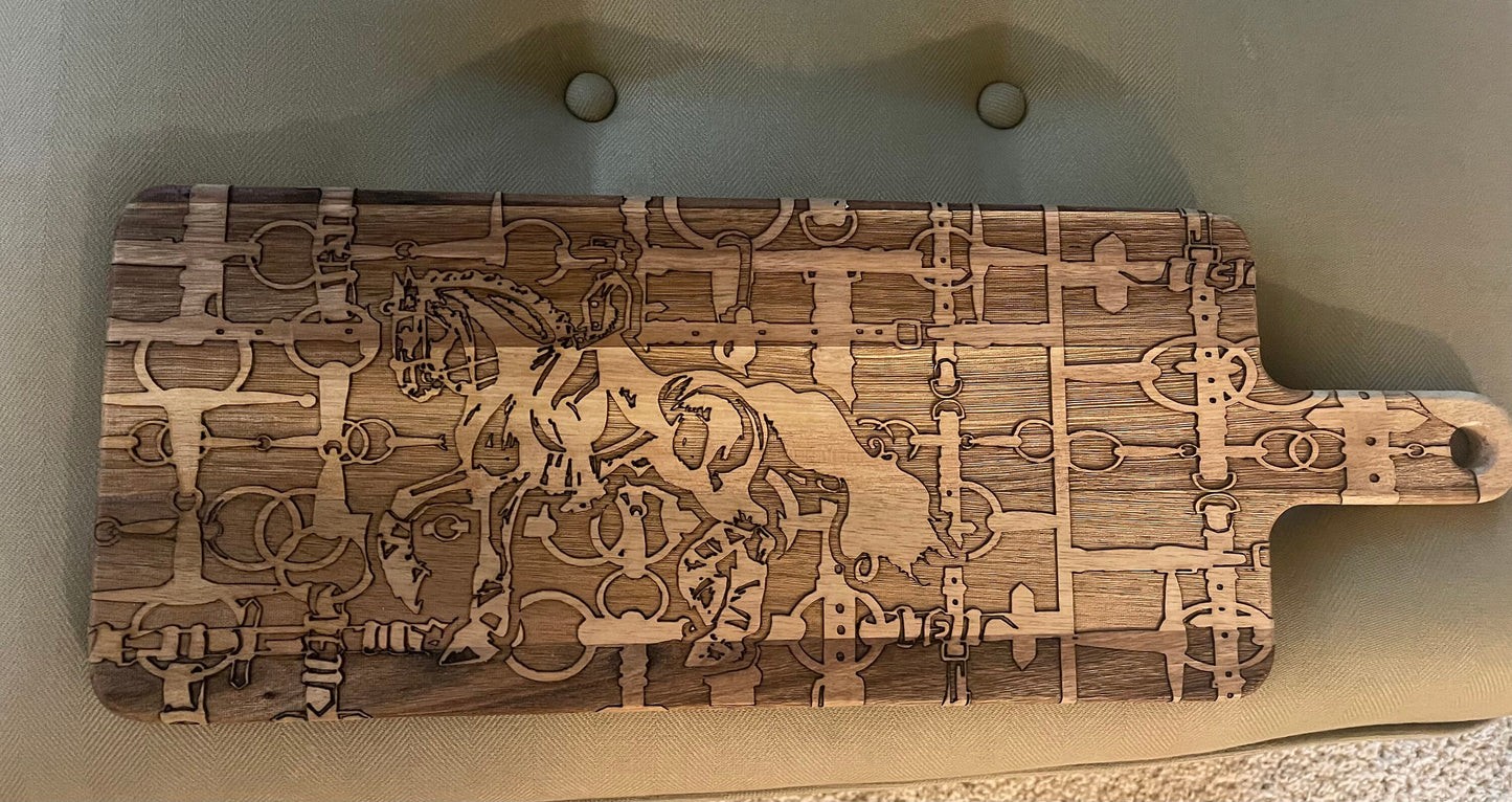 Large Dressage Horse Engraved Charcuterie Board