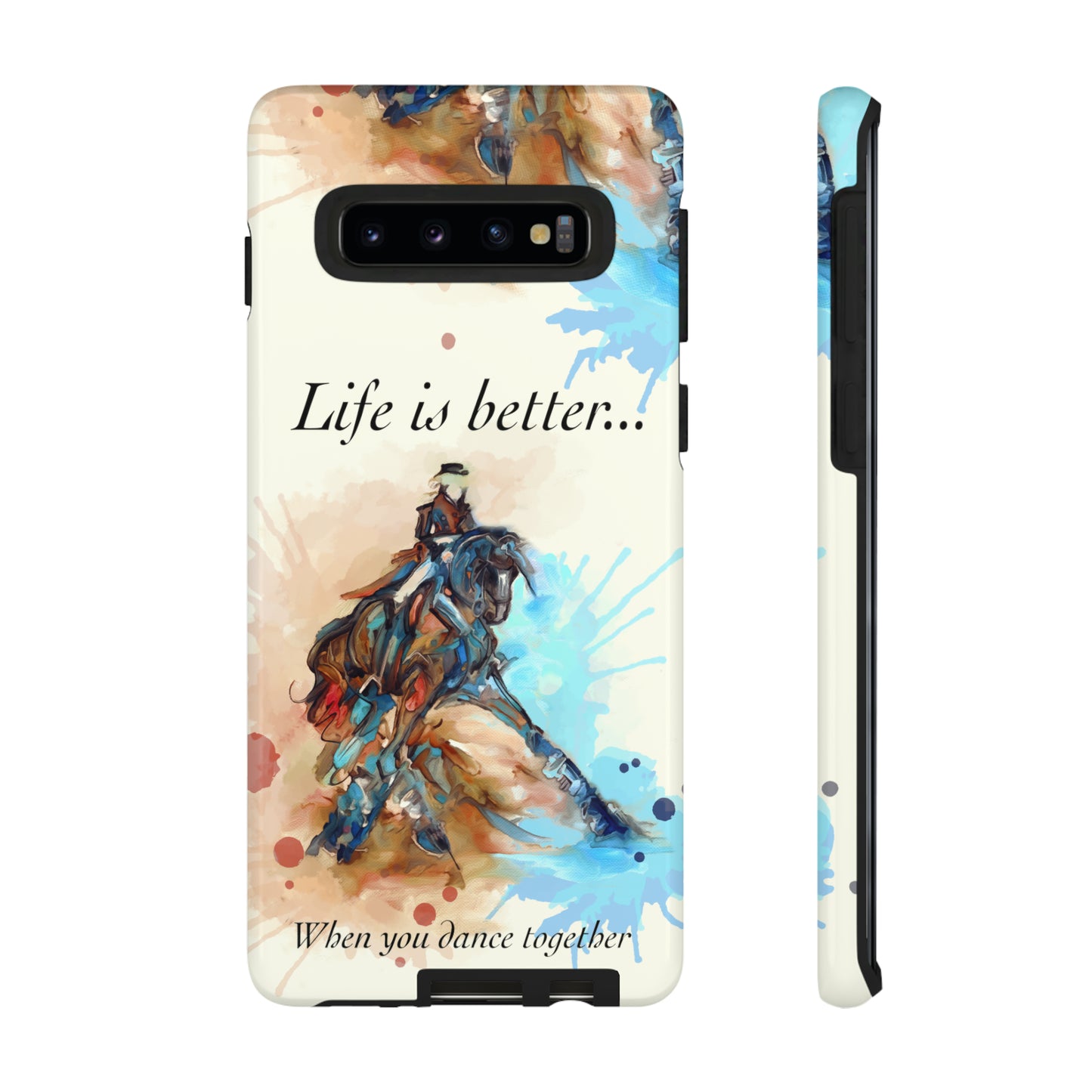 A Dressage Half Pass Artwork Watercolor Horse .Horse Lover Gift Study Tough Case Phone Case.