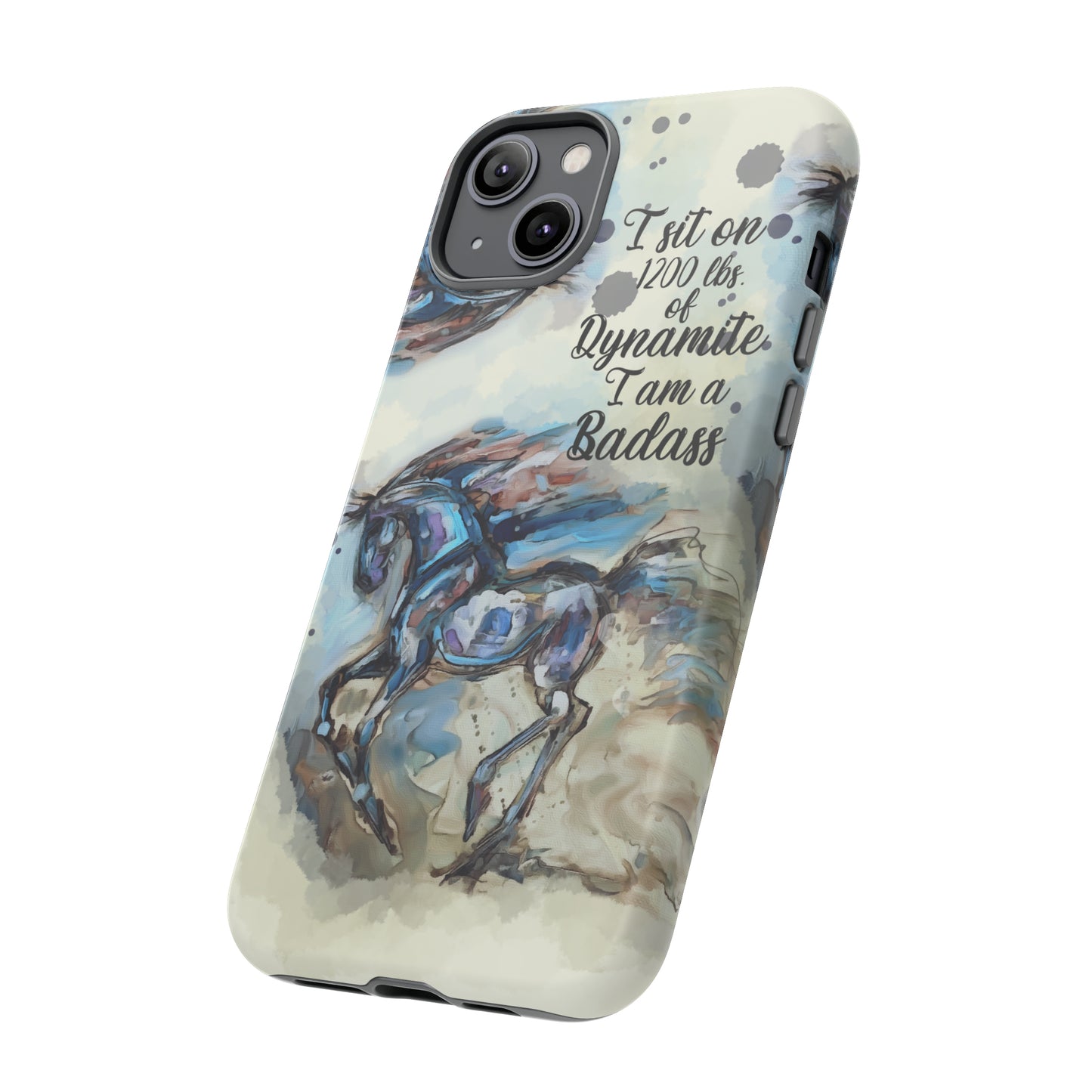 Swearing Equestrian Art .Watercolor Horse Horse Lover Gift Study Tough Case Phone Case.