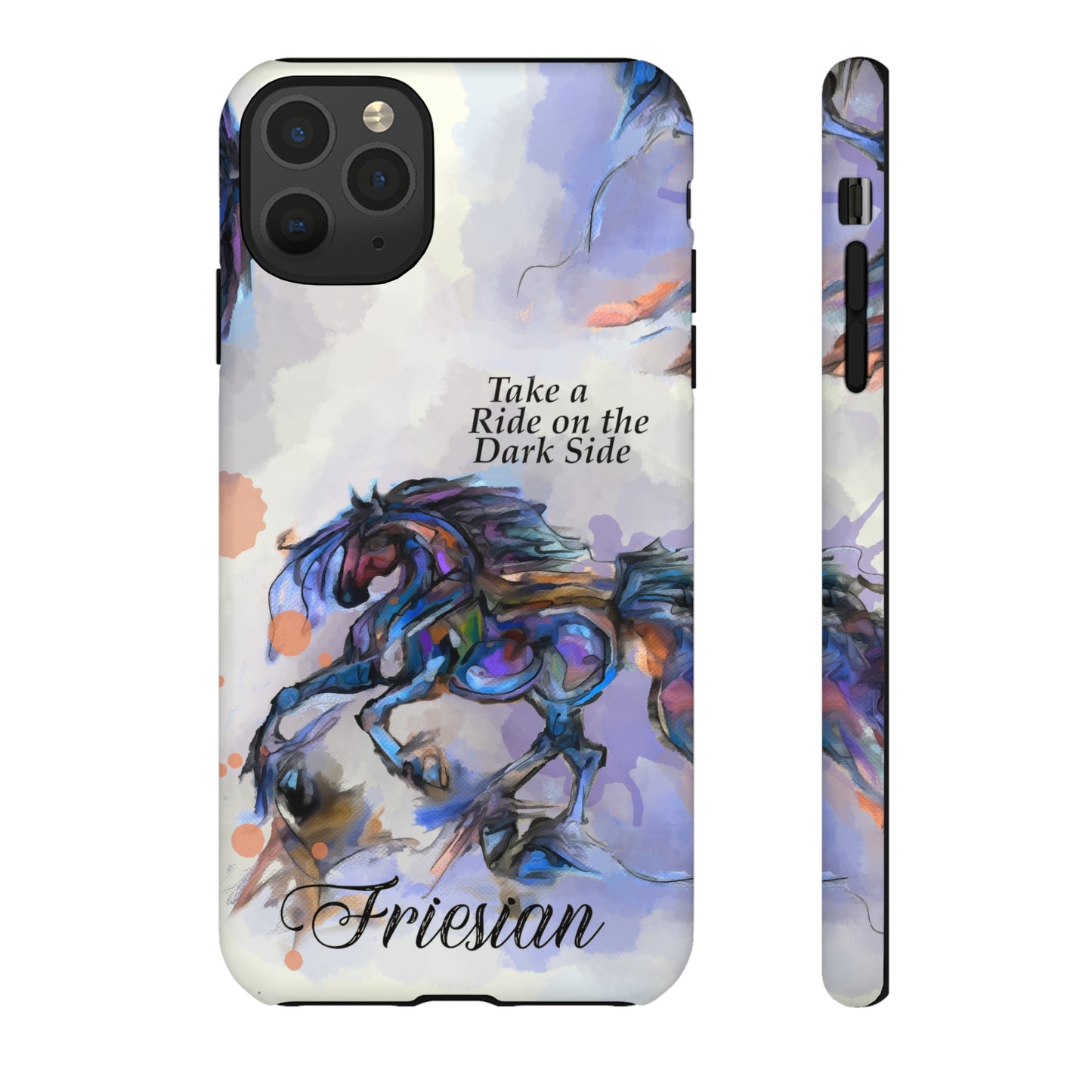 Friesian Artwork Watercolor Horse .Horse Lover Gift Study Tough Case Phone Case.