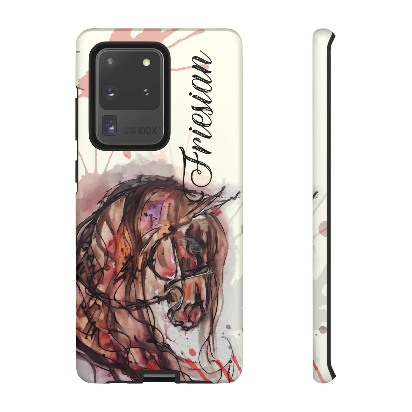 Friesian Watercolor  Flower crown Horse Horse Lover Gift Study Tough Case Phone Case.