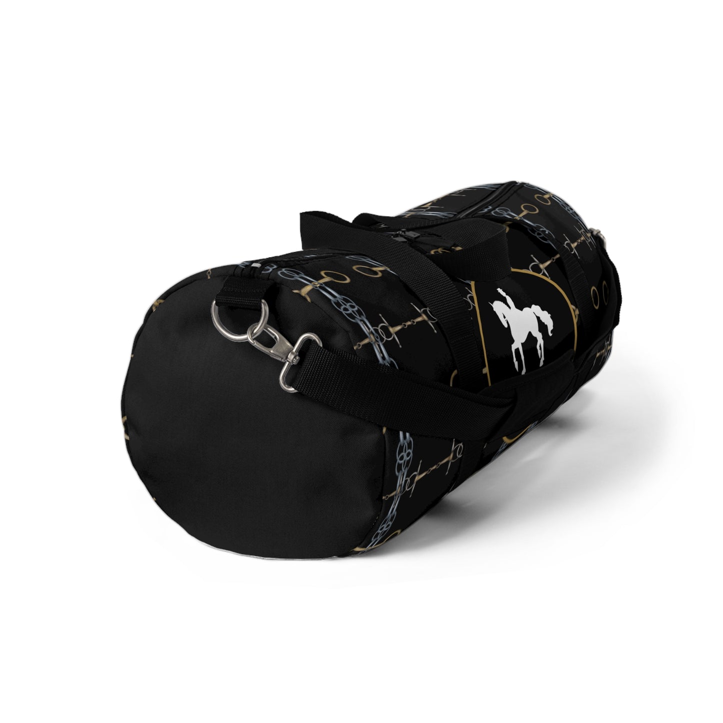 Customizable Bit Pattern Black Duffel Bag