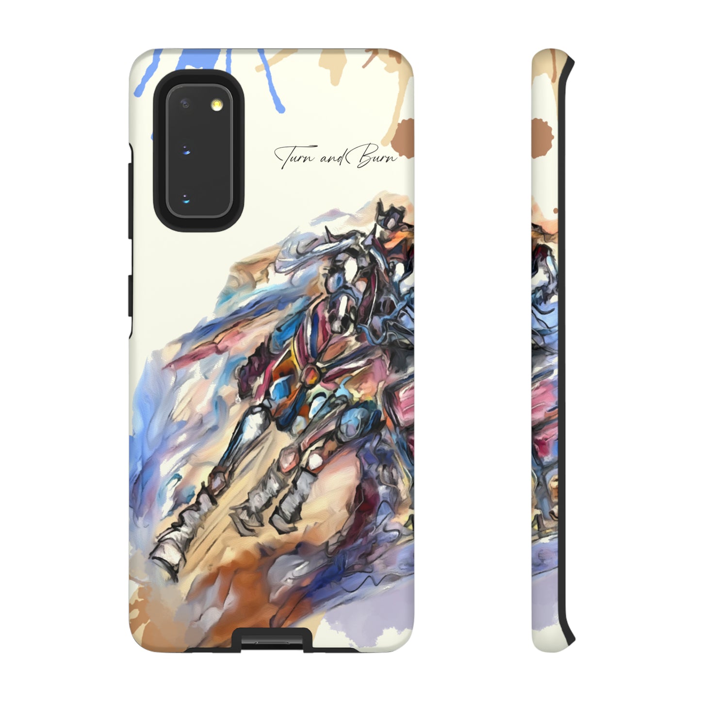 Barrel Racer Art Turn and Burn Watercolor Horse Horse Lover Gift Study Tough Case Phone Case.