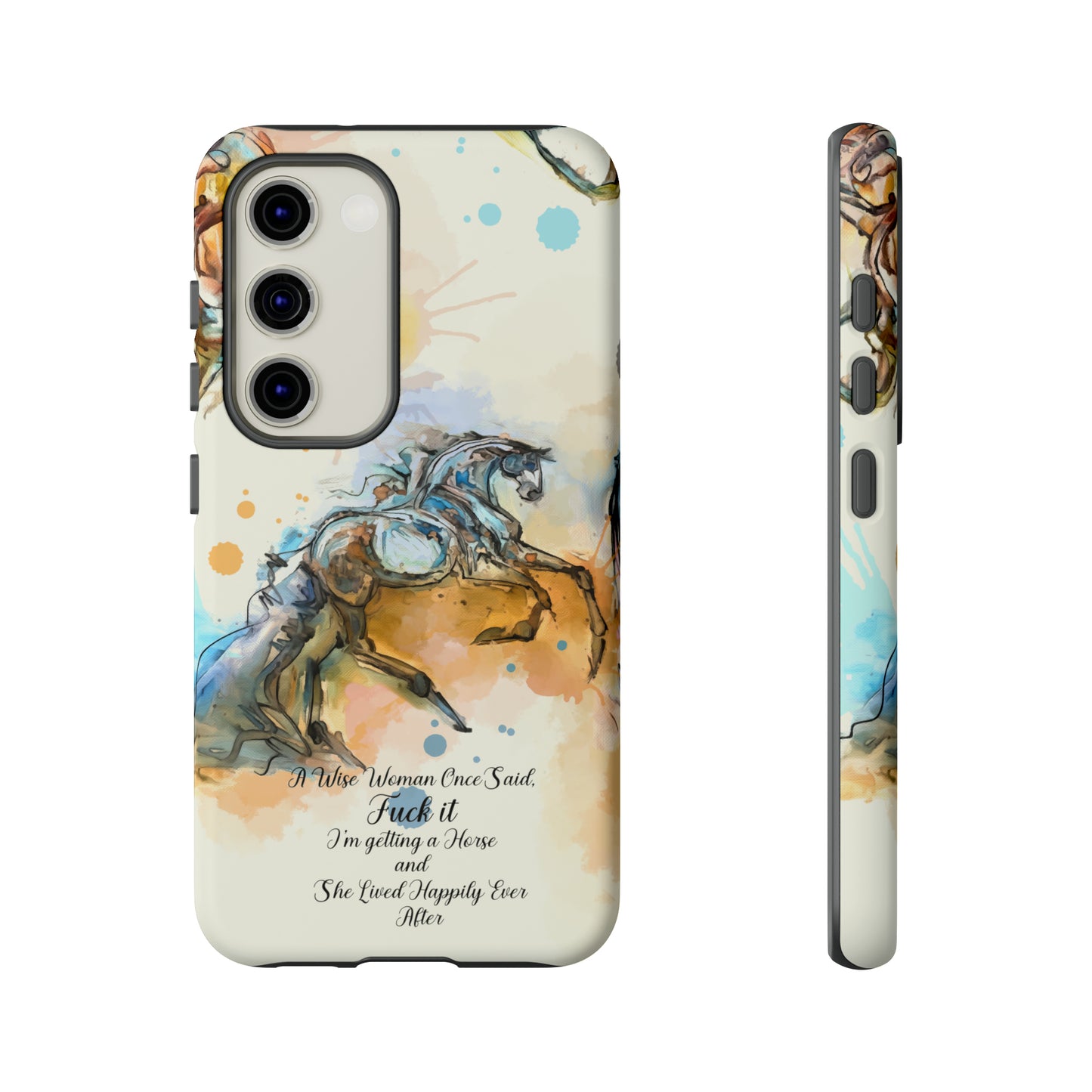 Swearing Watercolor Horse Horse Lover Gift Study Tough Case Phone Case.