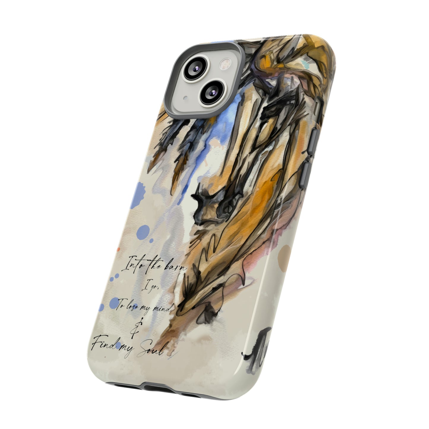 Inspirational  Watercolor Horse Horse Lover Gift Study Tough Case Phone Case.