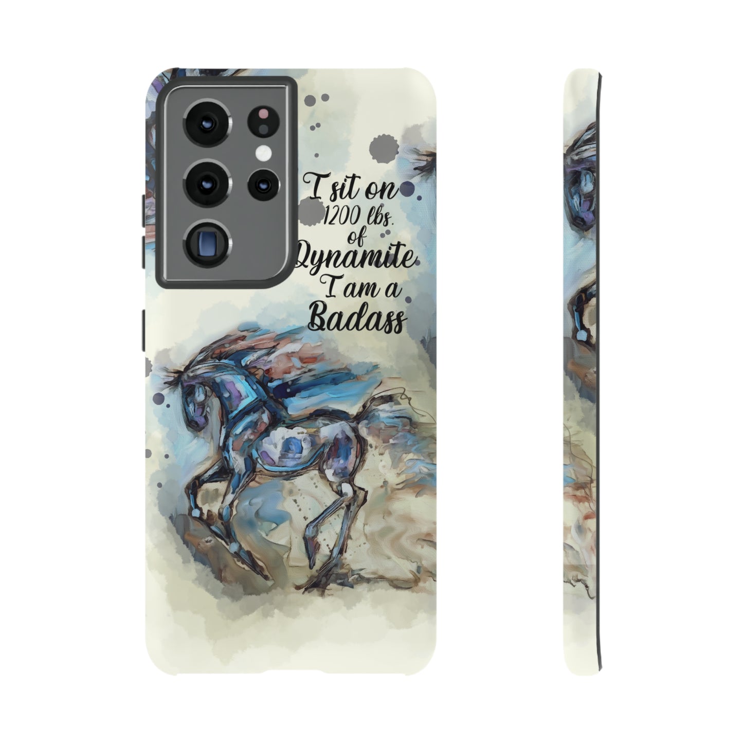 Swearing Equestrian Art .Watercolor Horse Horse Lover Gift Study Tough Case Phone Case.