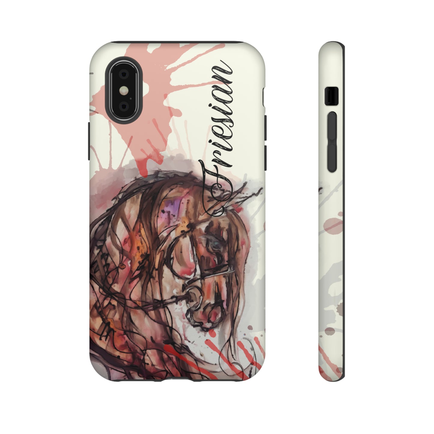 Friesian Watercolor  Flower crown Horse Horse Lover Gift Study Tough Case Phone Case.