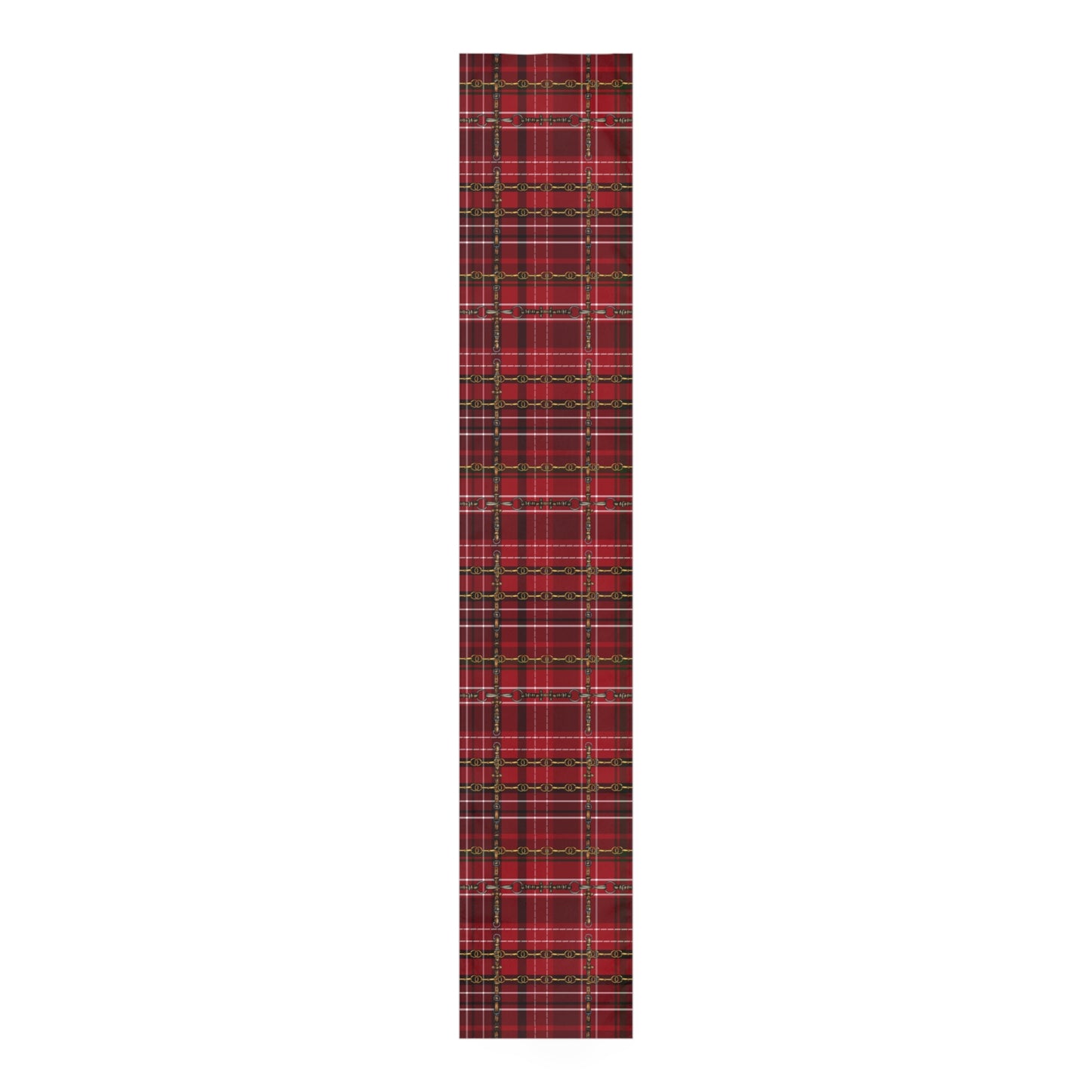 Christmas Red Plaid and Bit Motif Table Runner. incoorporate the best of both worlds-Bit Design artwork plus traditional Plaid