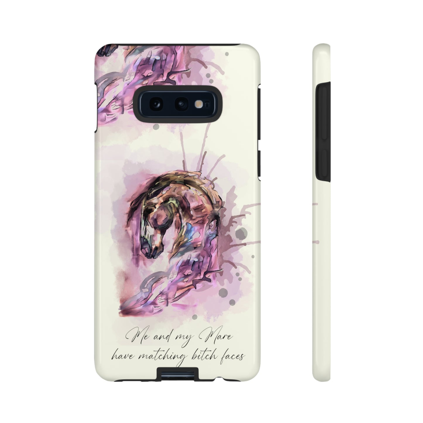 Swearing Mare Watercolor Horse .Horse Lover Gift Study Tough Case Phone Case.