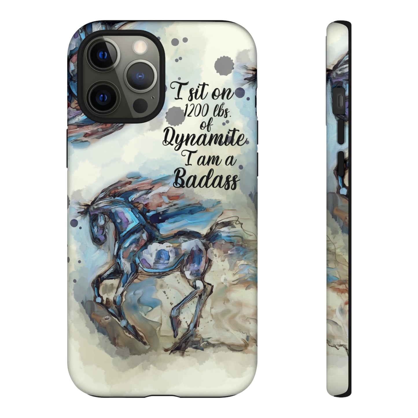 Swearing Equestrian Art .Watercolor Horse Horse Lover Gift Study Tough Case Phone Case.