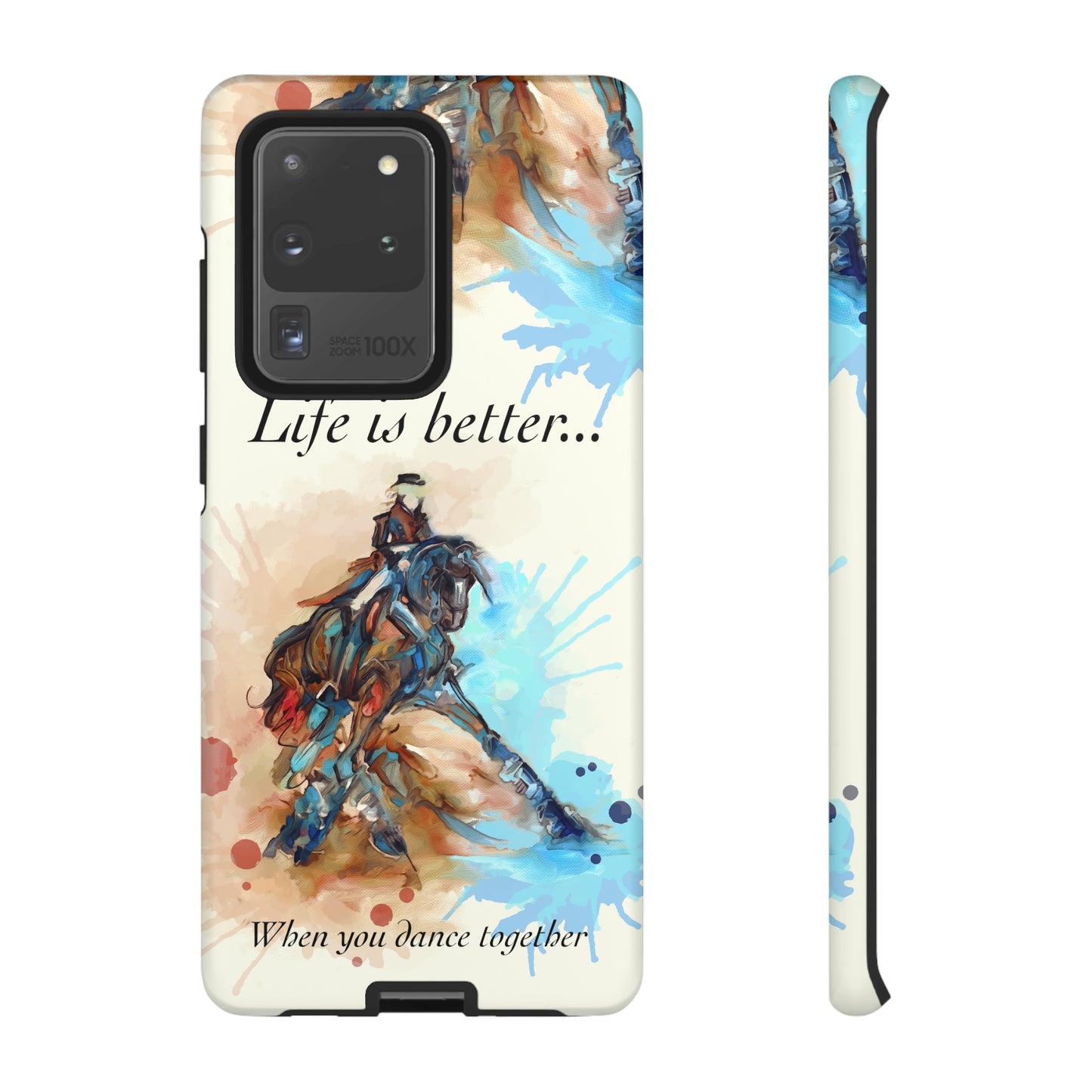 A Dressage Half Pass Artwork Watercolor Horse .Horse Lover Gift Study Tough Case Phone Case.