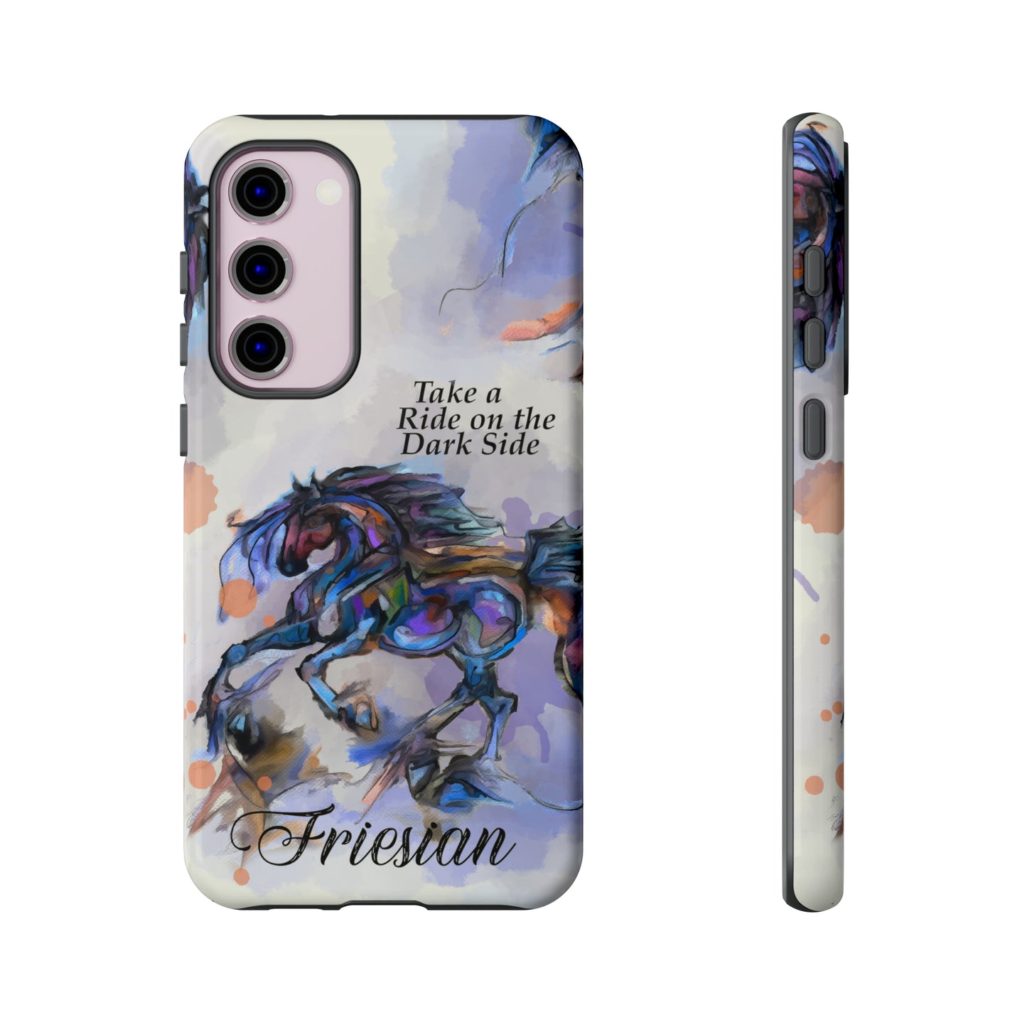 Friesian Artwork Watercolor Horse .Horse Lover Gift Study Tough Case Phone Case.