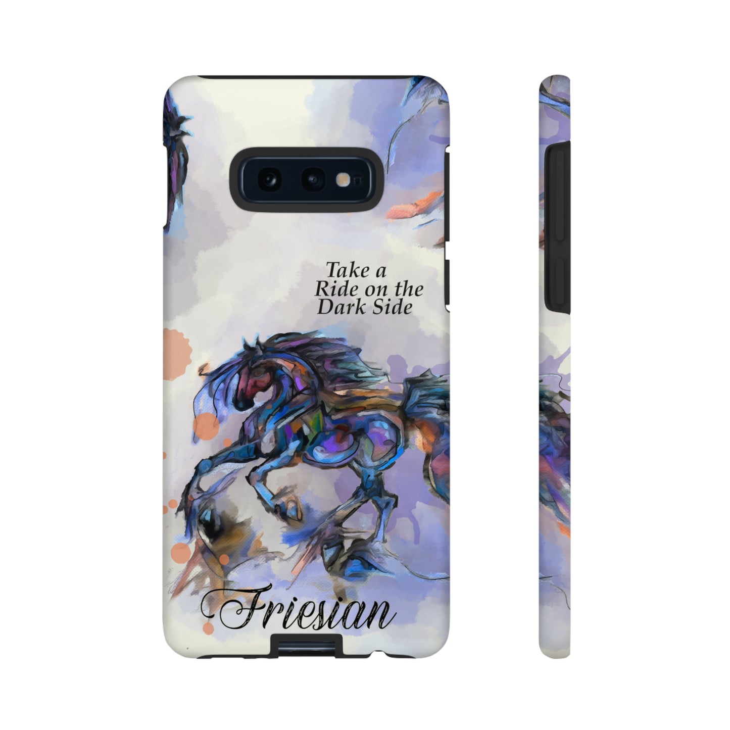 Friesian Artwork Watercolor Horse .Horse Lover Gift Study Tough Case Phone Case.